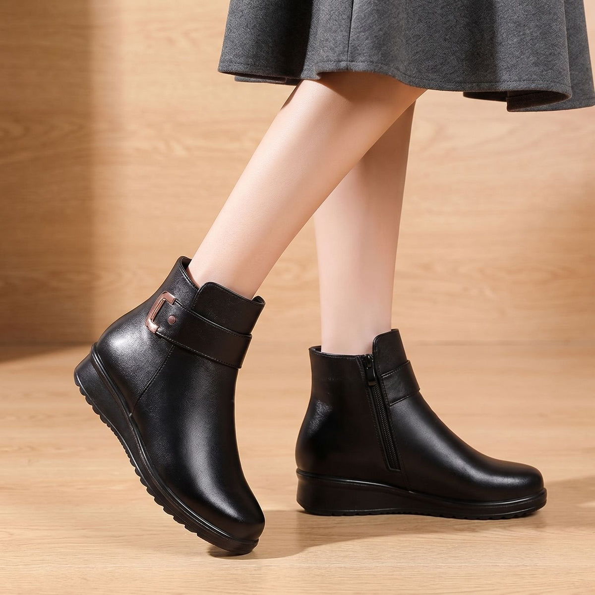 Victoria | Women's Orthopedic Arch-Support Faux Leather Ankle Boots
