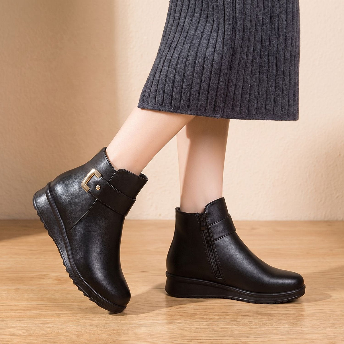 Victoria | Women's Orthopedic Arch-Support Faux Leather Ankle Boots