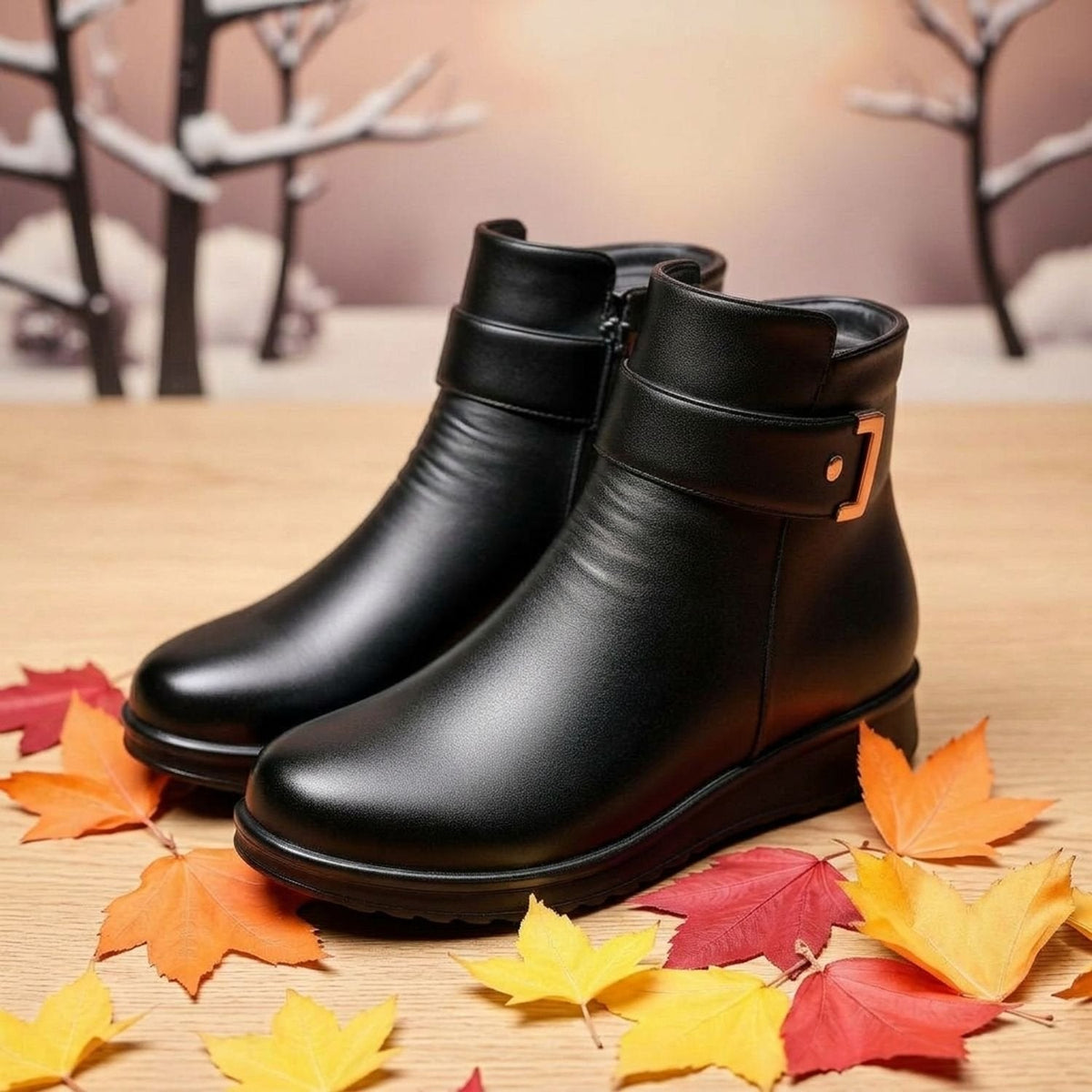 Victoria | Women's Orthopedic Arch-Support Faux Leather Ankle Boots