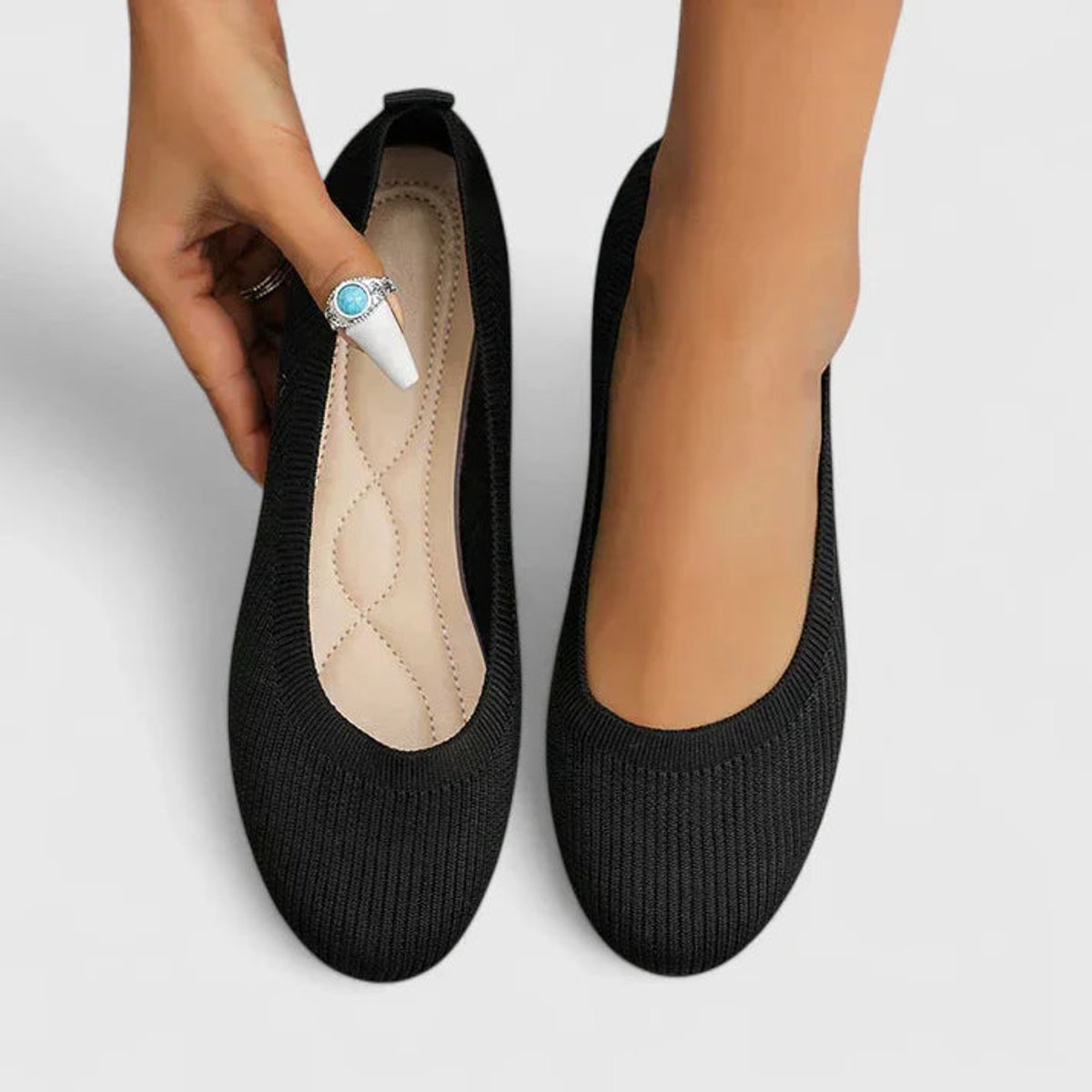 Women's Orthopedic Arch-Support Knit Slip-On Flats
