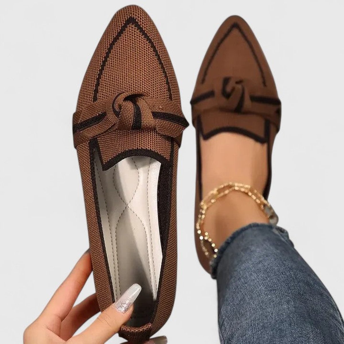 Women's Orthopedic Arch-Support Pointed-Toe Slip-On Loafers
