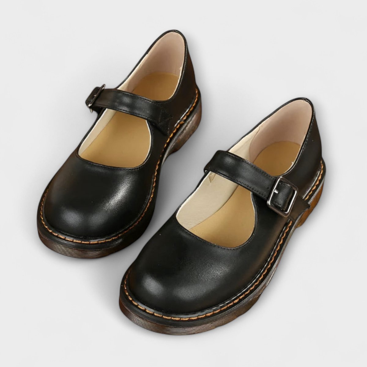 Women's Orthopedic Buckle-Strap Low-Profile Mary Jane Flats