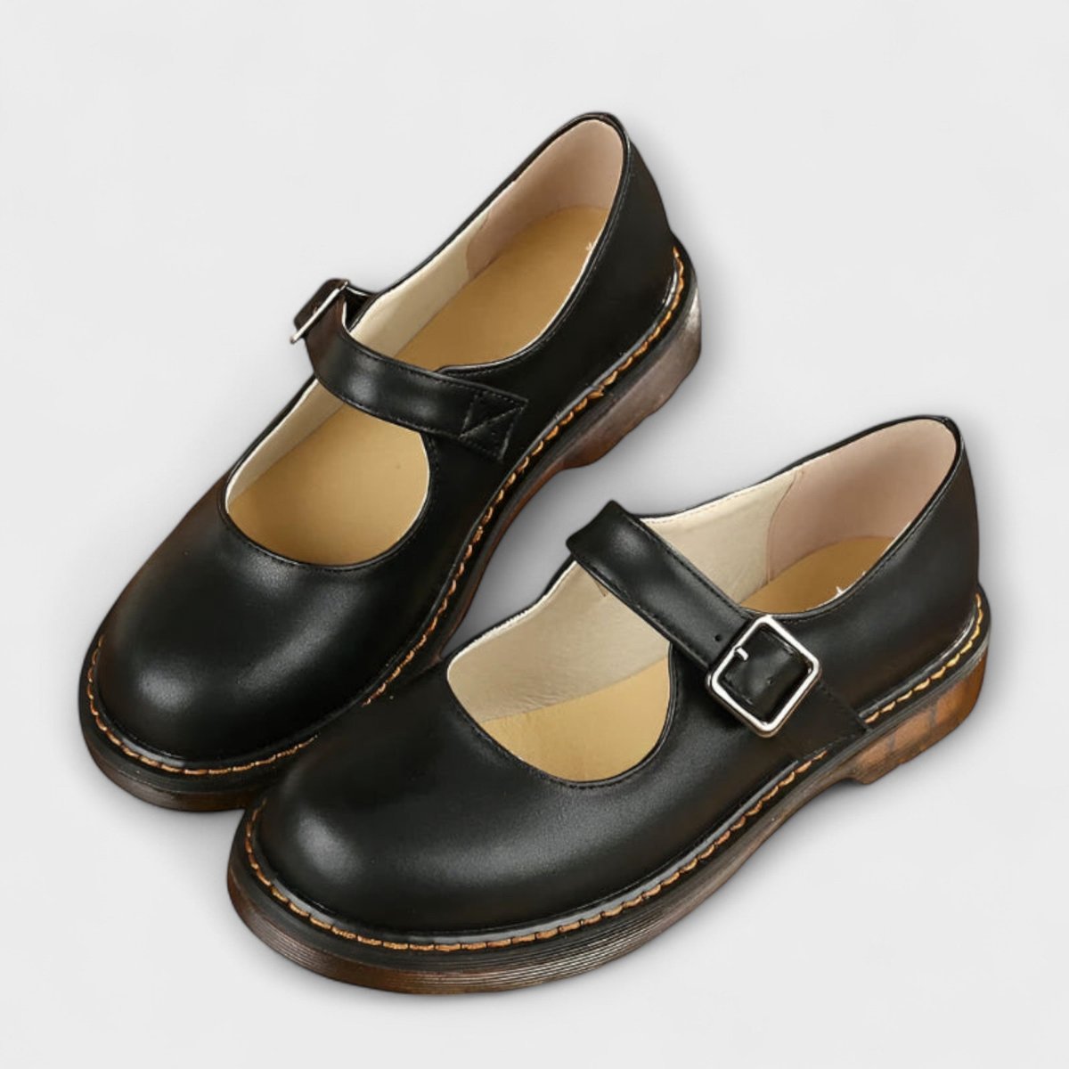 Women's Orthopedic Buckle-Strap Low-Profile Mary Jane Flats