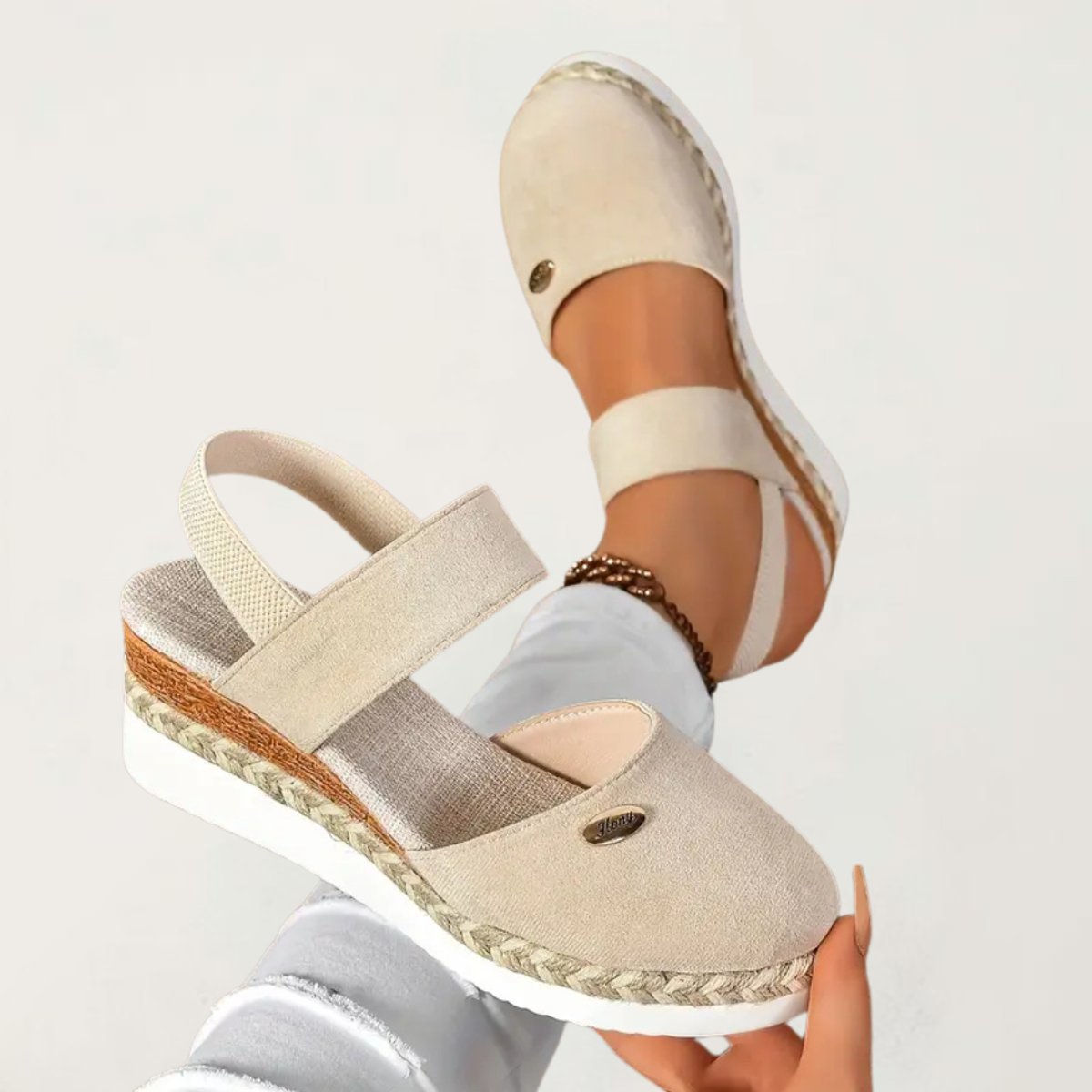 Women's Orthopedic Espadrille Wedge Slingback Sandals