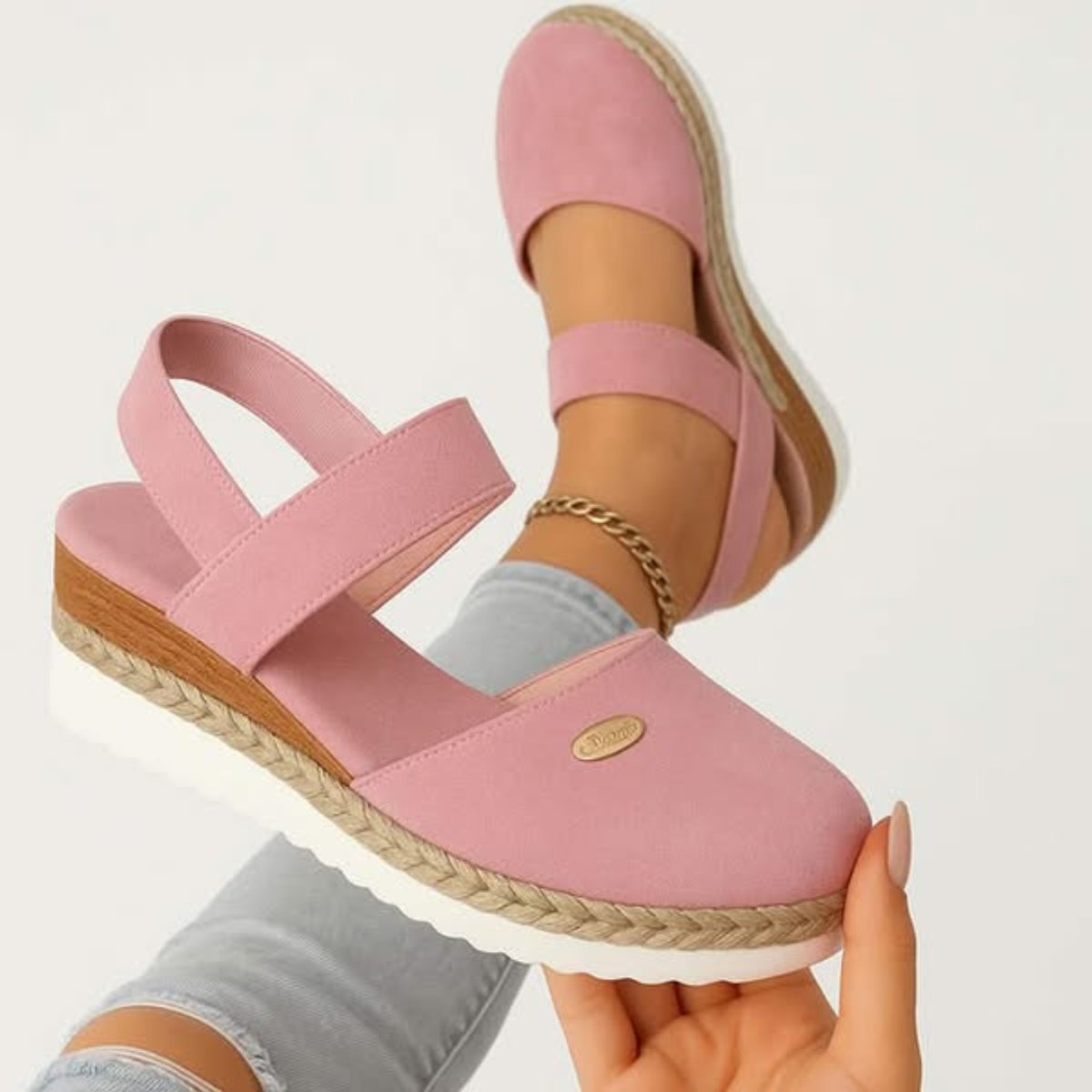 Women's Orthopedic Espadrille Wedge Slingback Sandals
