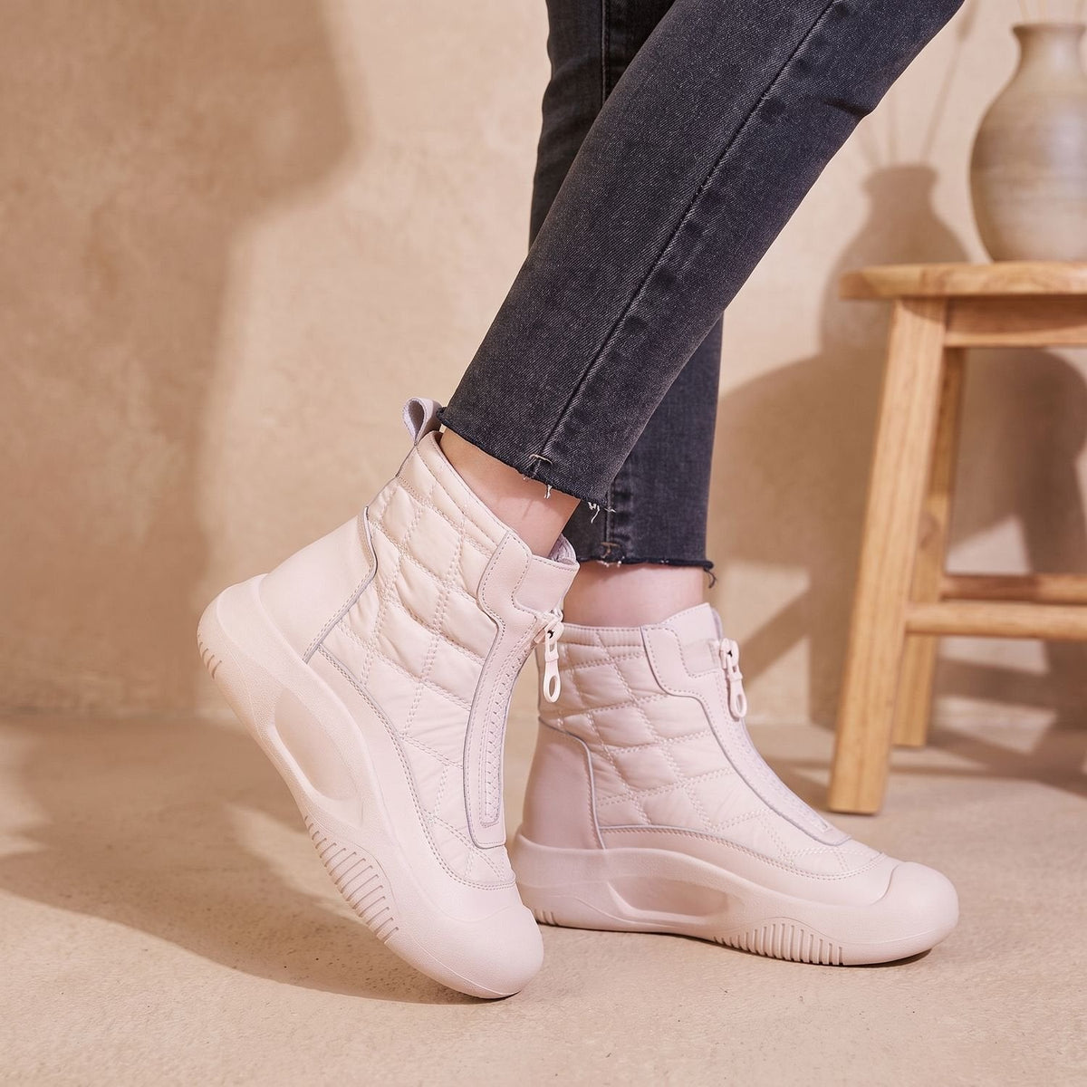 Camila | Women's Orthopedic Fur-Lined Quilted Snow Boots