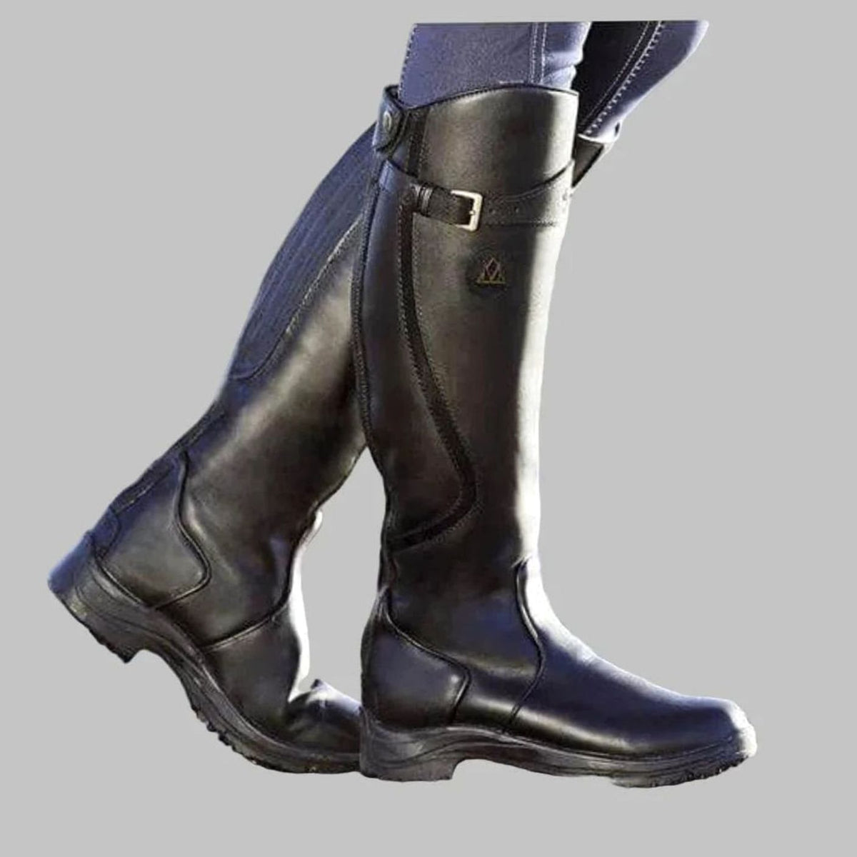 Women's Orthopedic Knee-High Buckle Leather Boots