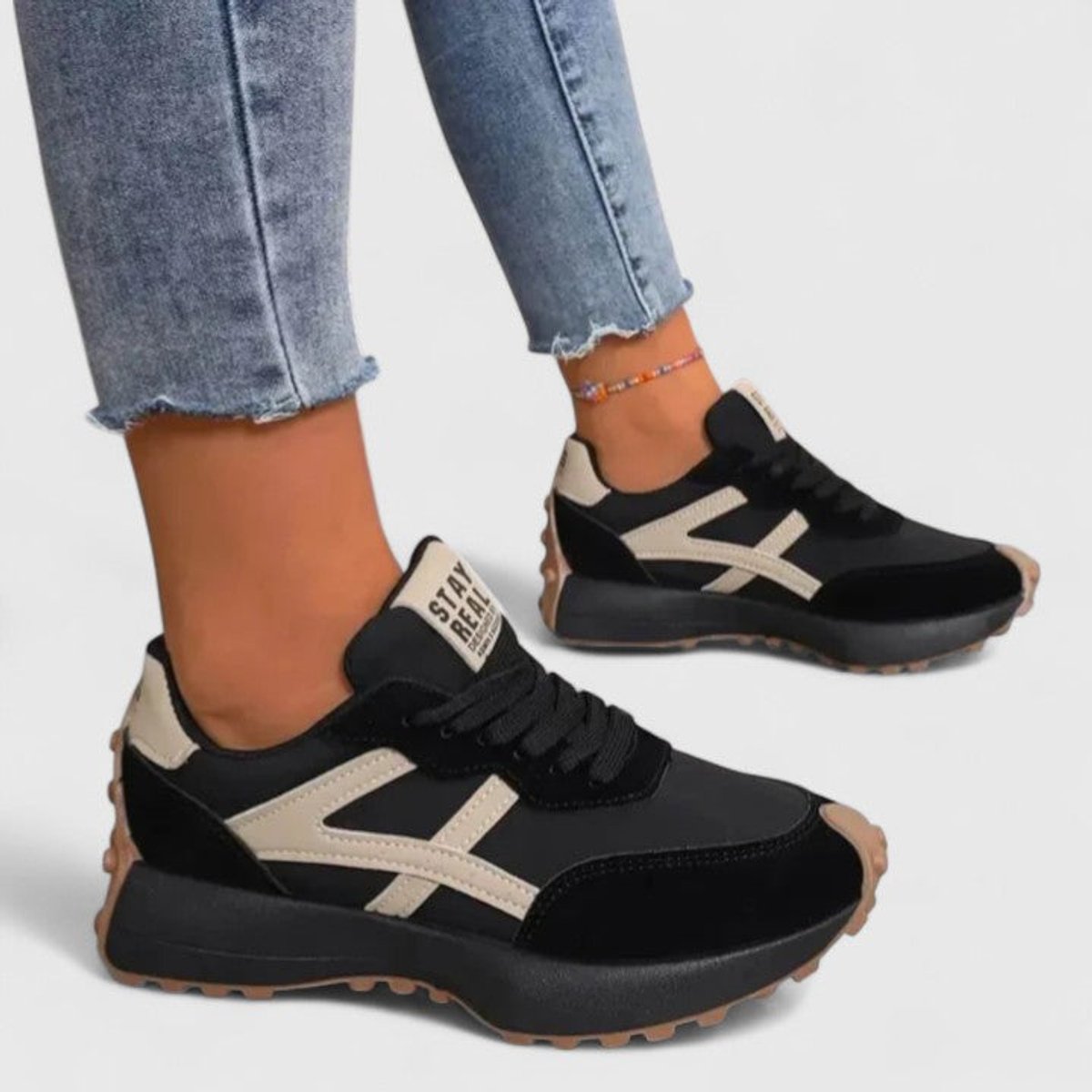 Women's Orthopedic Lace-Up Cushioned Platform Sneakers