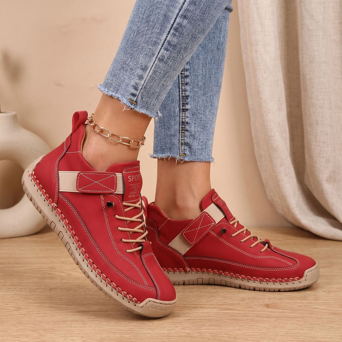 Olivia | Women's Orthopedic Lace-Up High-Top Cushioned Sneakers