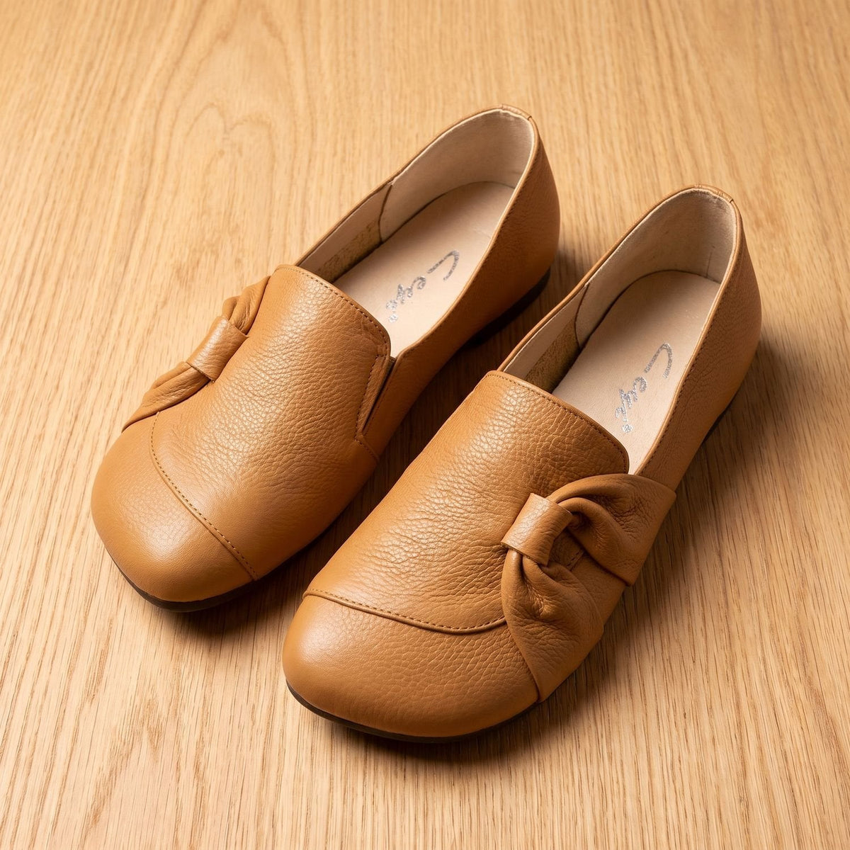 Madison | Women's Orthopedic Leather Bow-Detail Slip-On Flats