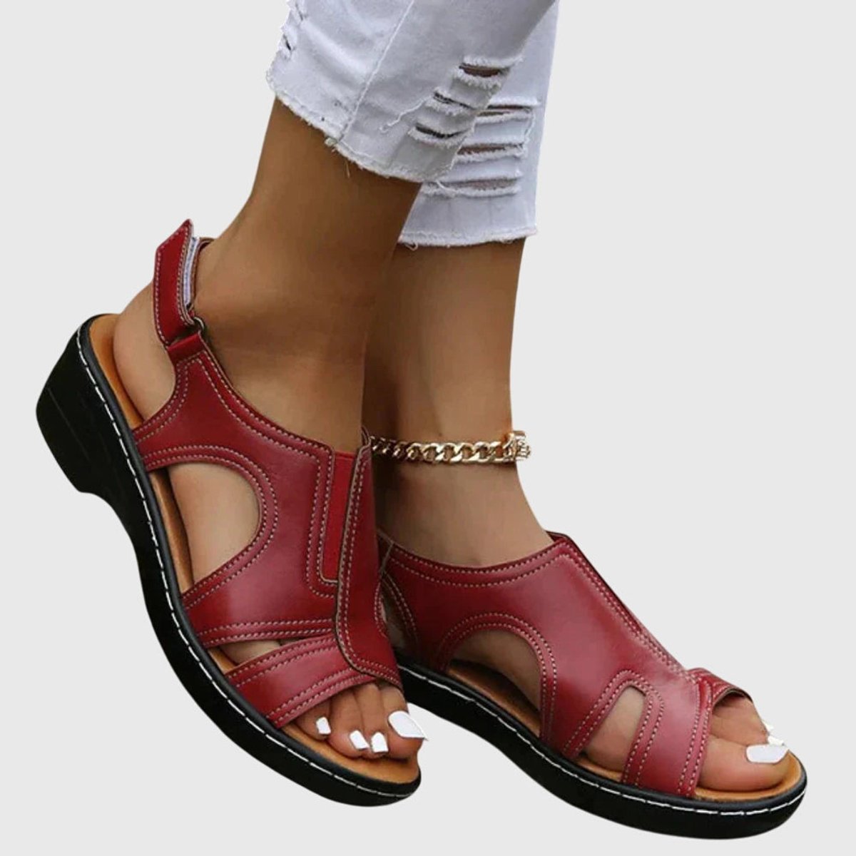 Women's Orthopedic Open-Toe Wedge Slip-On Sandals