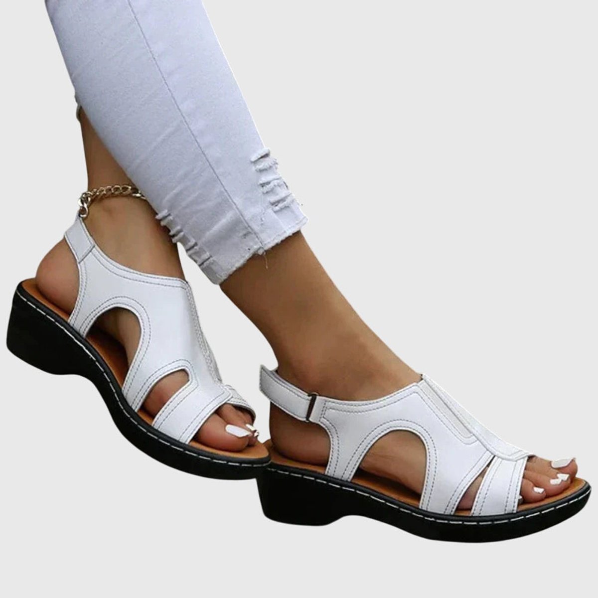 Women's Orthopedic Open-Toe Wedge Slip-On Sandals