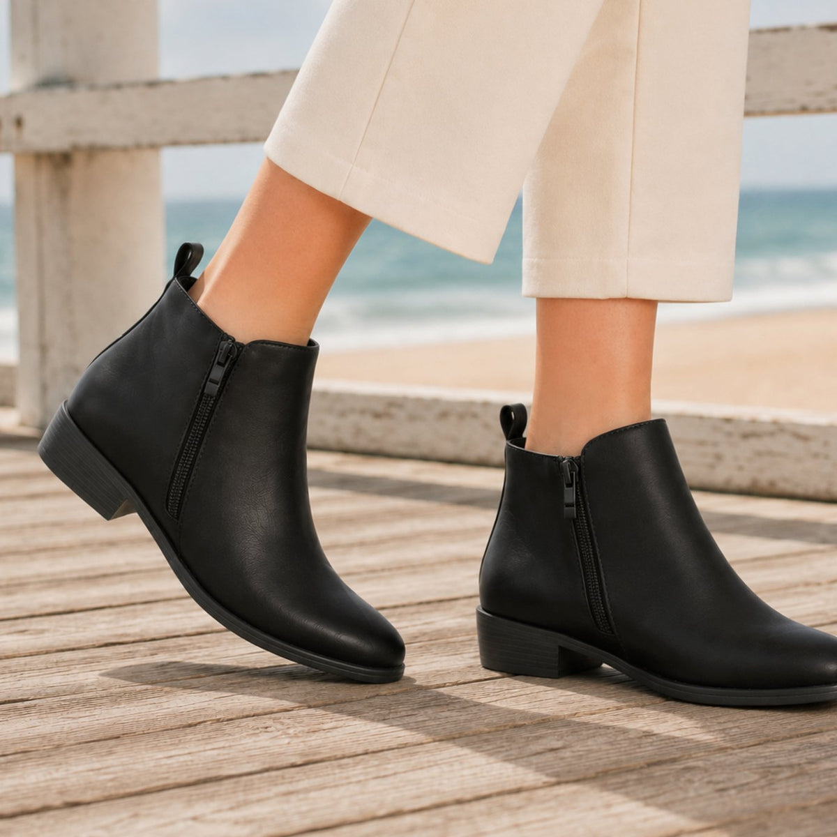 Harper | Women's Orthopedic Side-Zip Low-Heel Ankle Boots