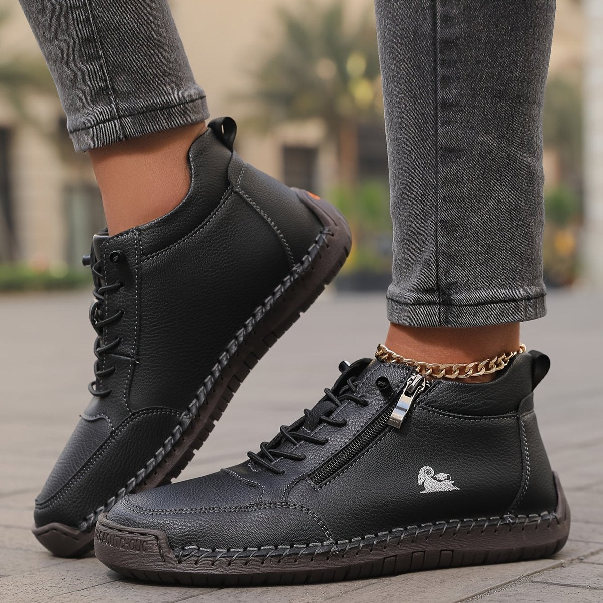 Women's Orthopedic Wide Toe-Box Lace-Up Suede Ankle Boots