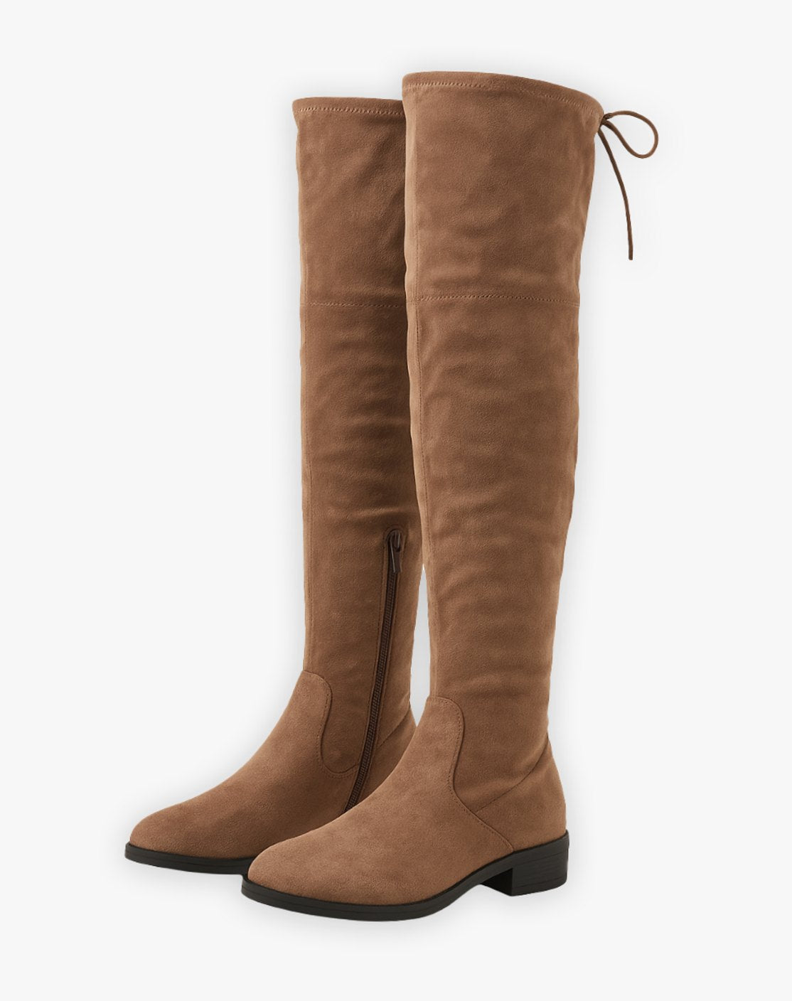 Layla | Women's Over-the-Knee Flat Suede Boots Side-Zip