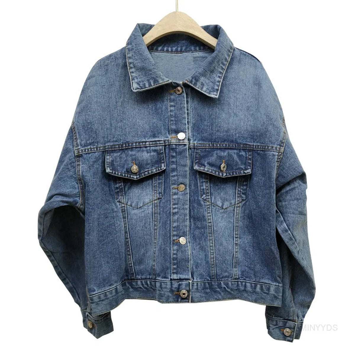 Women's Oversized Boho Embroidered Denim Jacket