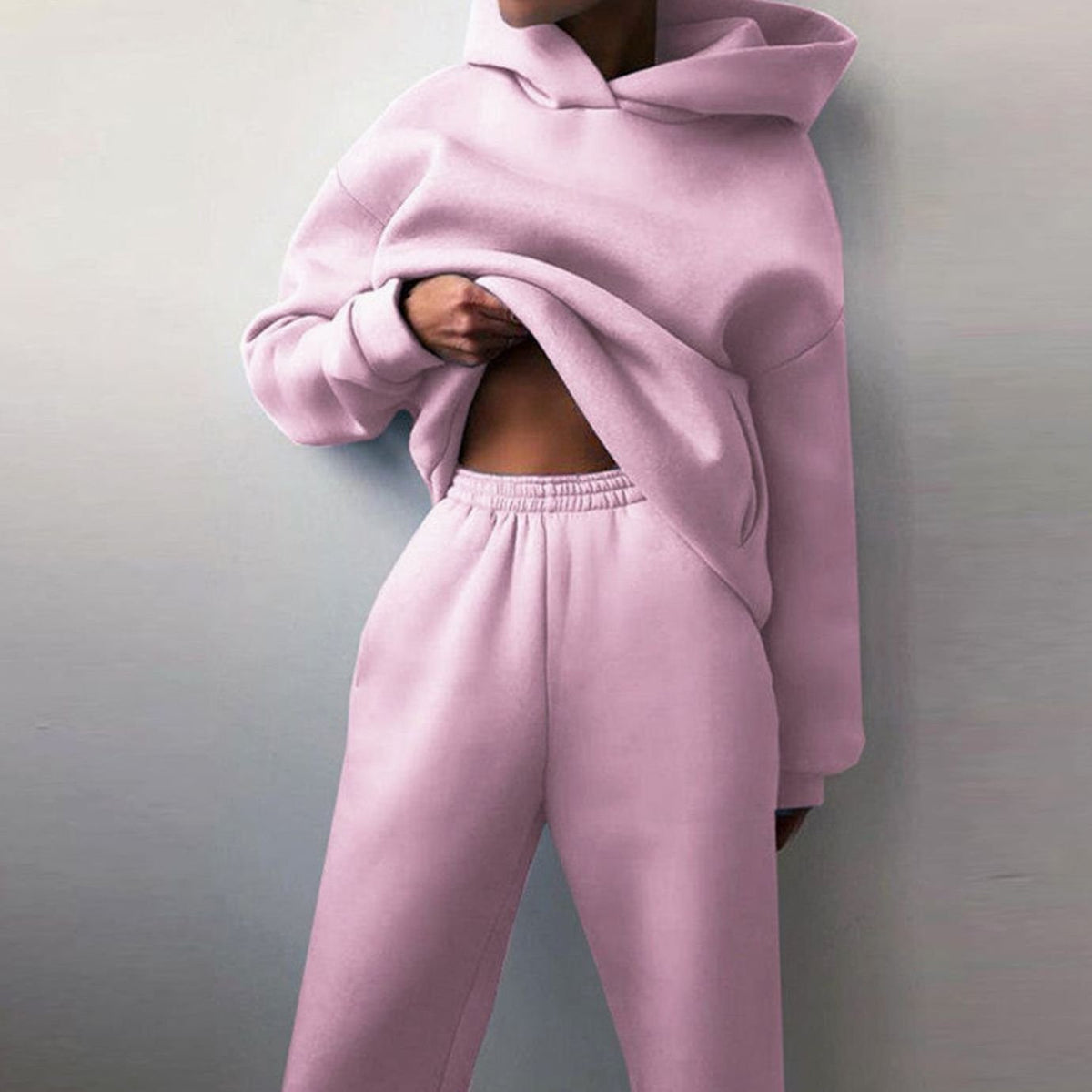 Women's Oversized Hoodie High-Waist Jogger Two-Piece Set