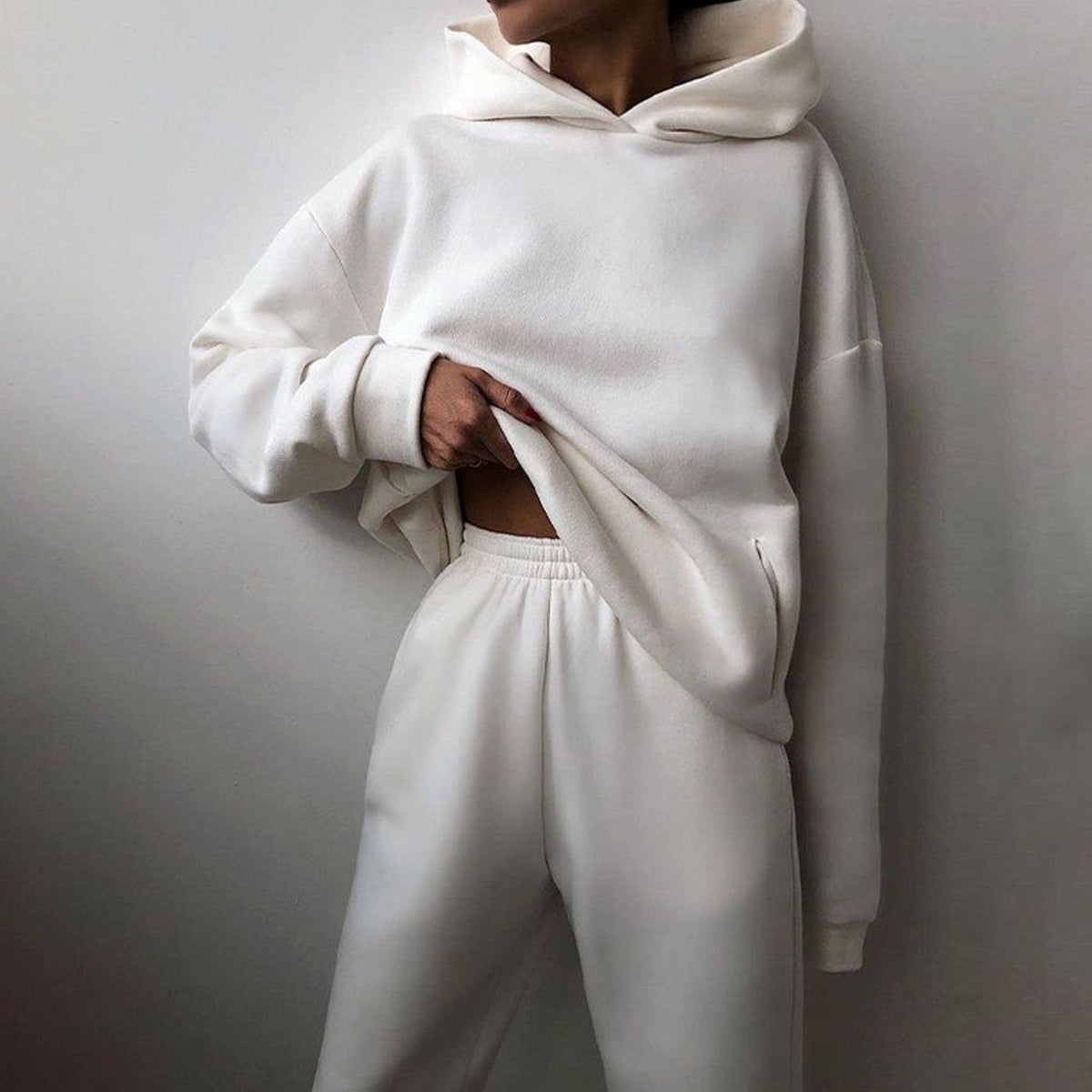 Women's Oversized Hoodie High-Waist Jogger Two-Piece Set