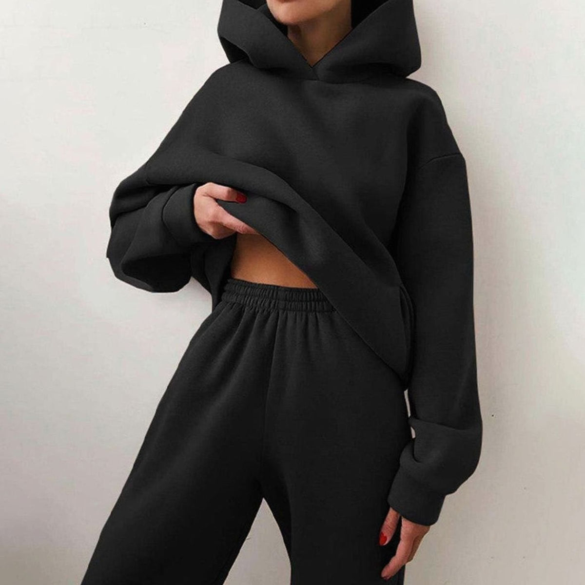 Women's Oversized Hoodie High-Waist Jogger Two-Piece Set
