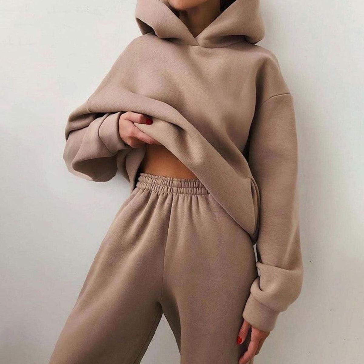 Women's Oversized Hoodie High-Waist Jogger Two-Piece Set