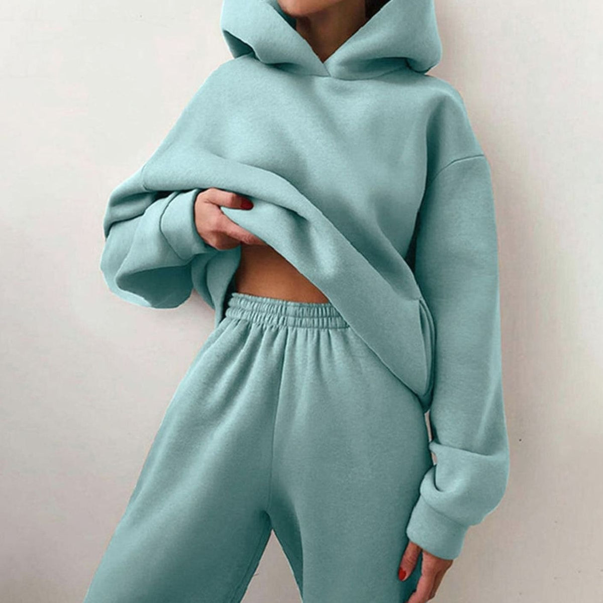 Women's Oversized Hoodie High-Waist Jogger Two-Piece Set