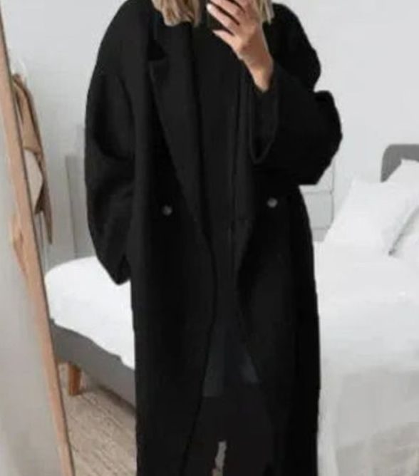 Women's Oversized Relaxed-Fit Double-Breasted Long Coat
