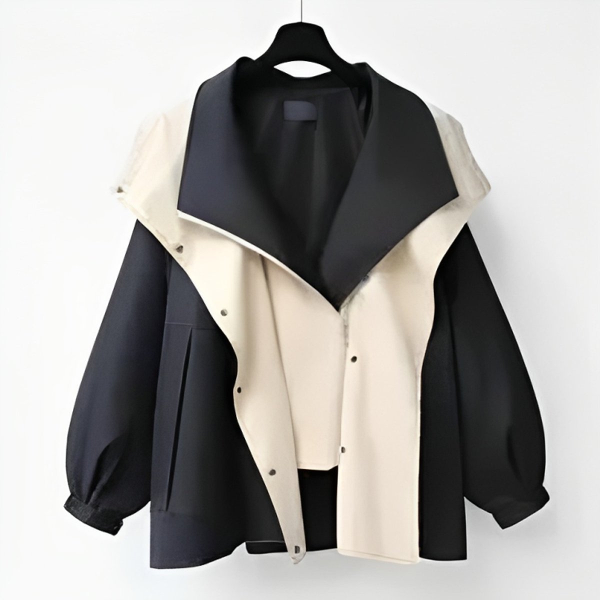 Women's Oversized Waterproof Windproof Dual-Collar Trench Coat