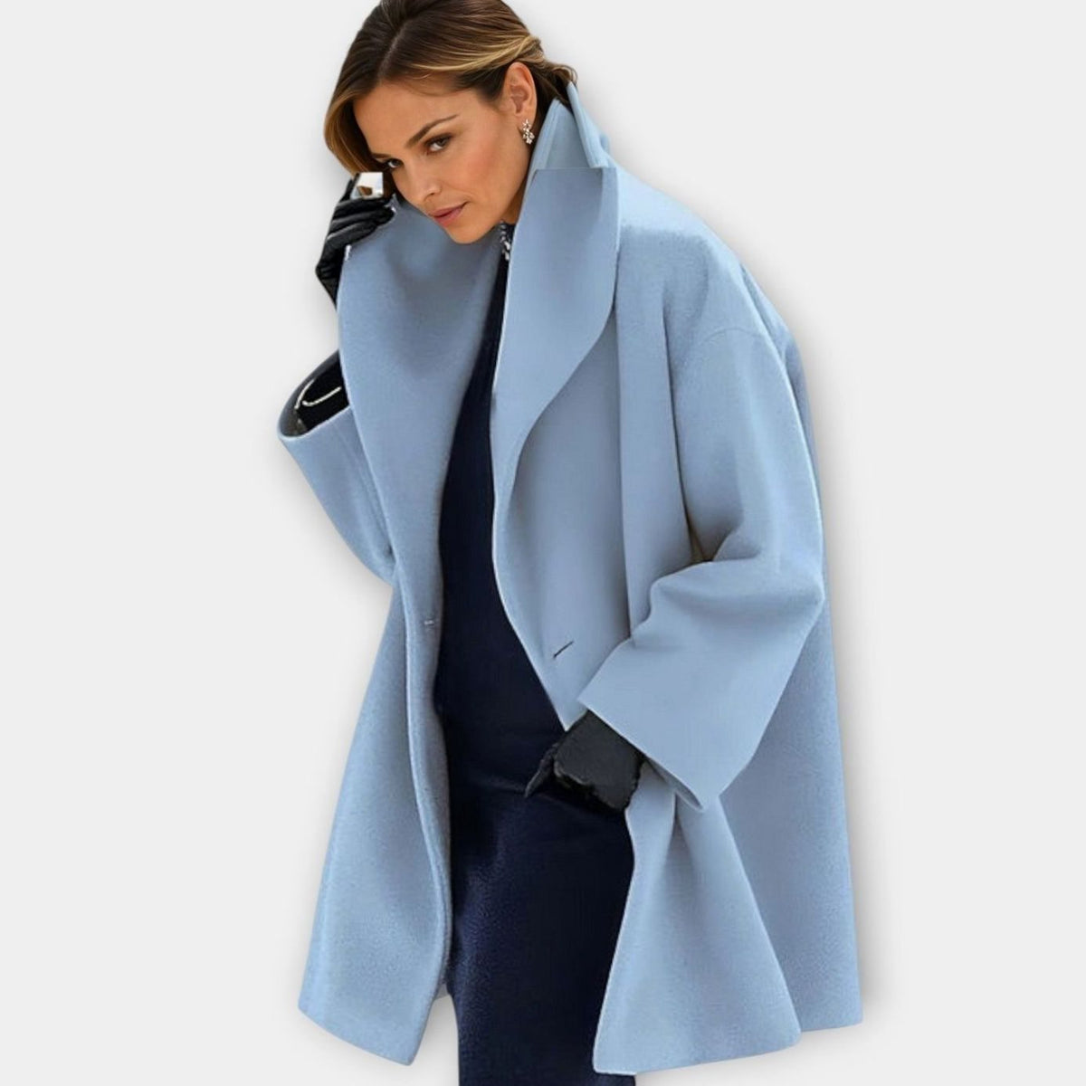 Women's Oversized Wide-Collar Wool-Blend Winter Coat
