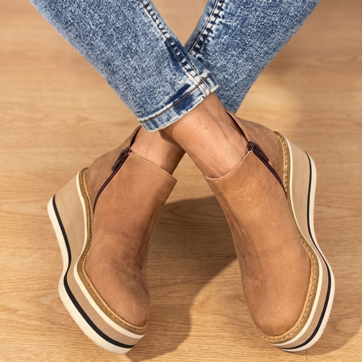 Evelyn | Women's Platform Wedge Side-Zip Ankle Boots