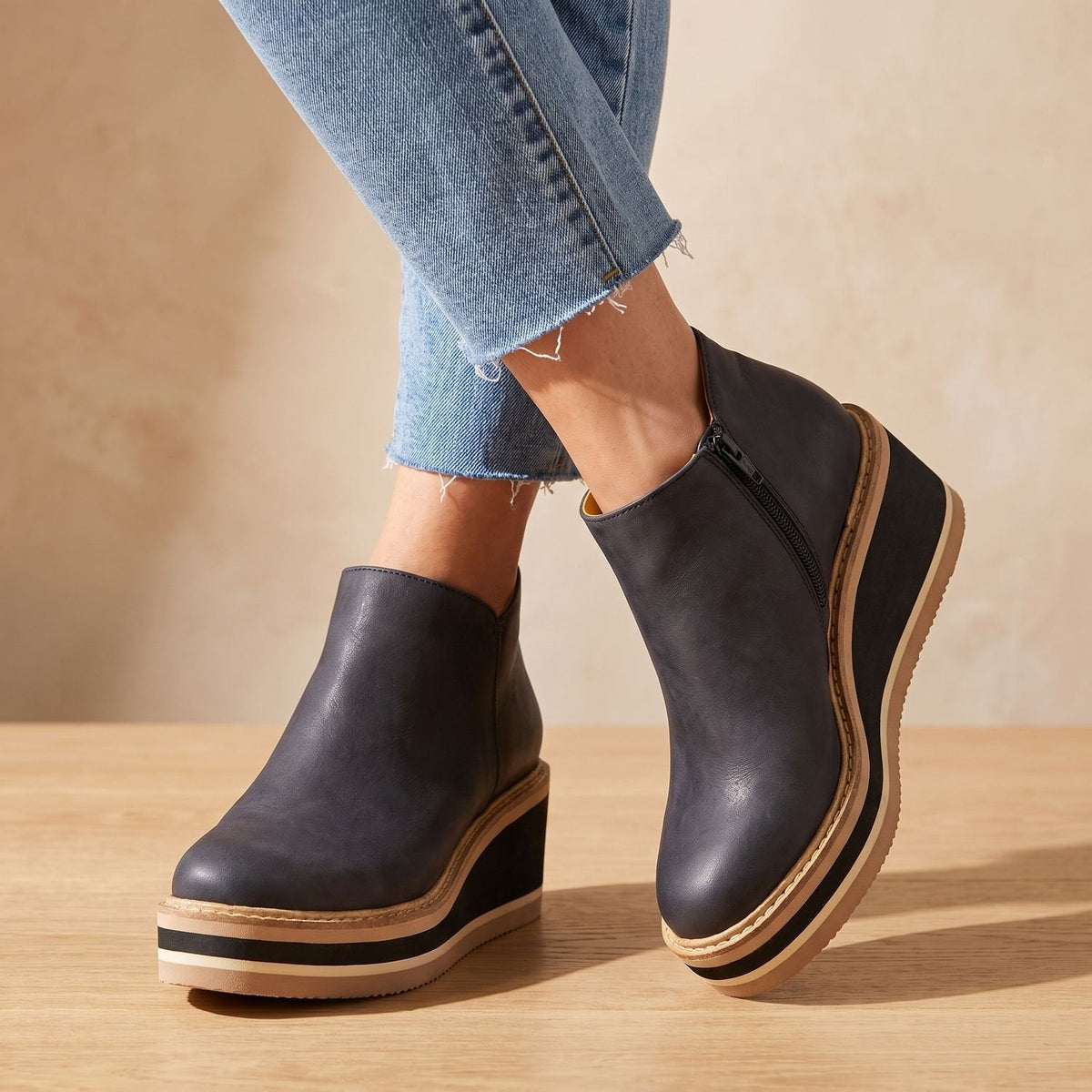 Evelyn | Women's Platform Wedge Side-Zip Ankle Boots
