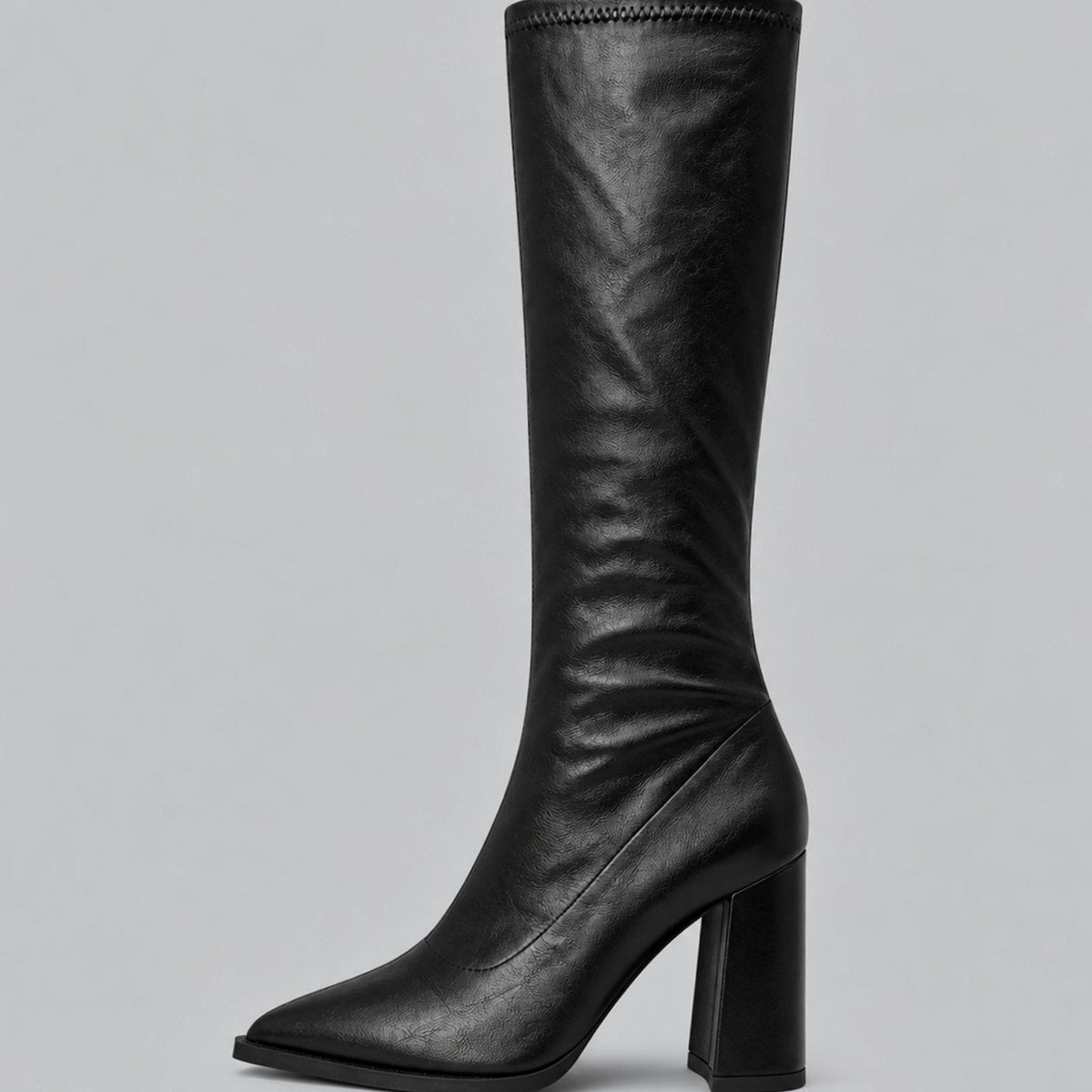 Harper | Women's Pointed-Toe Knee High Boots Chunky Block Heel