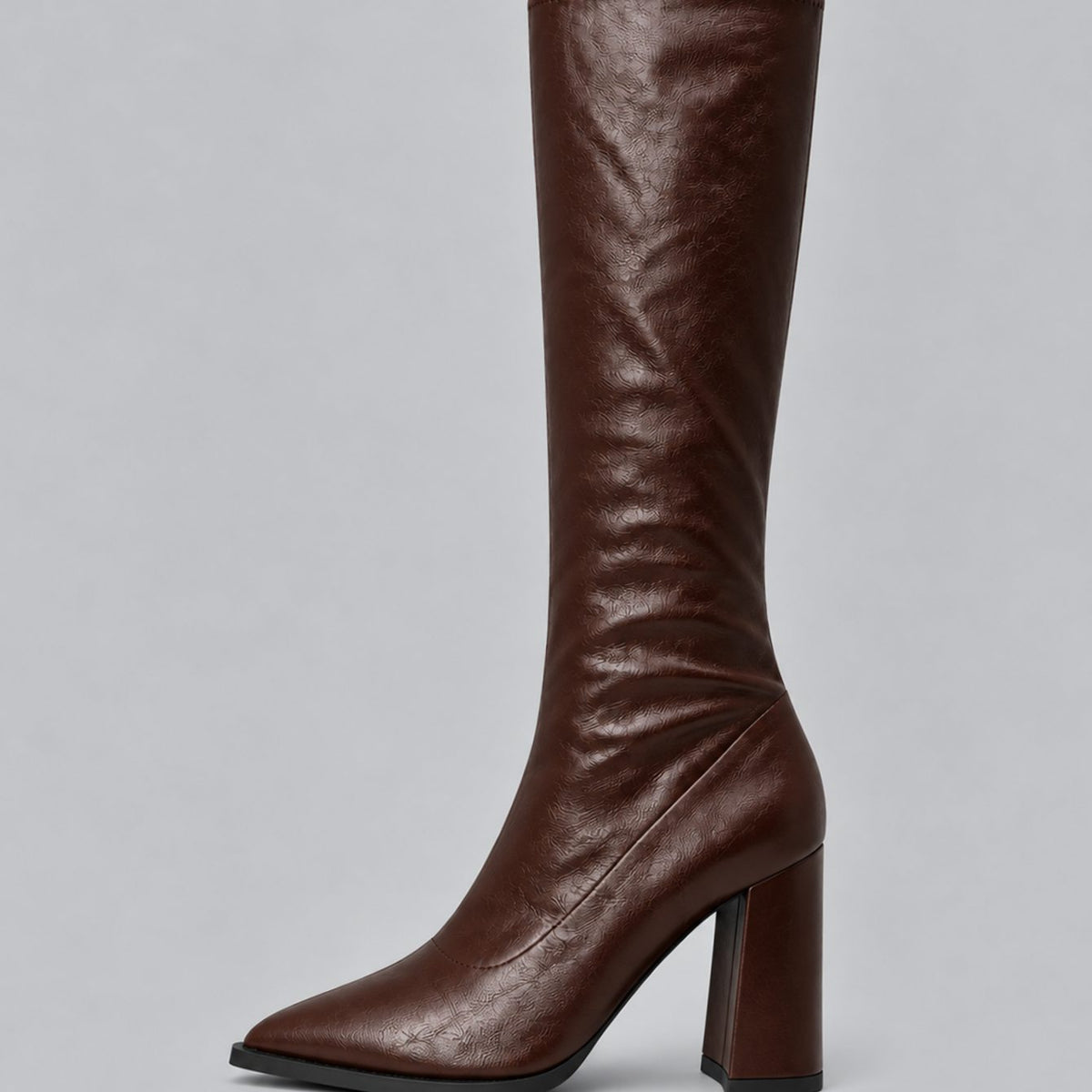 Harper | Women's Pointed-Toe Knee High Boots Chunky Block Heel
