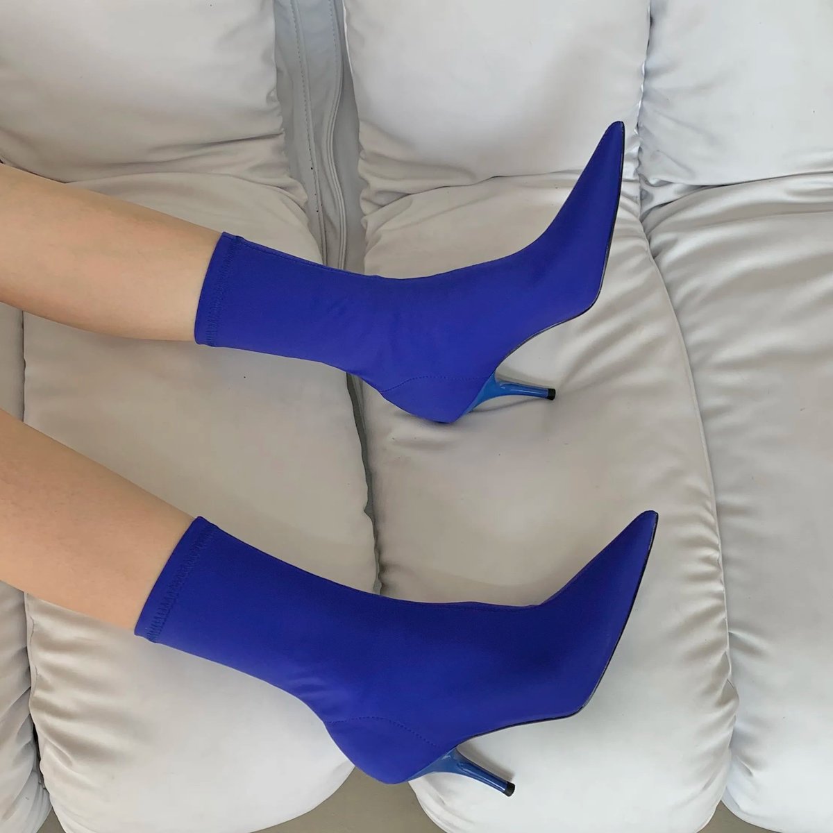 Women's Pointed-Toe Stiletto Stretch Sock Ankle Boots
