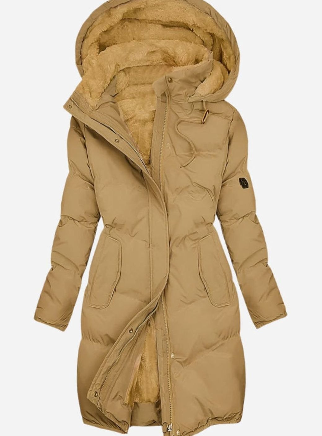 Women's Quilted Fleece-Lined Full-Zip Hooded Coat