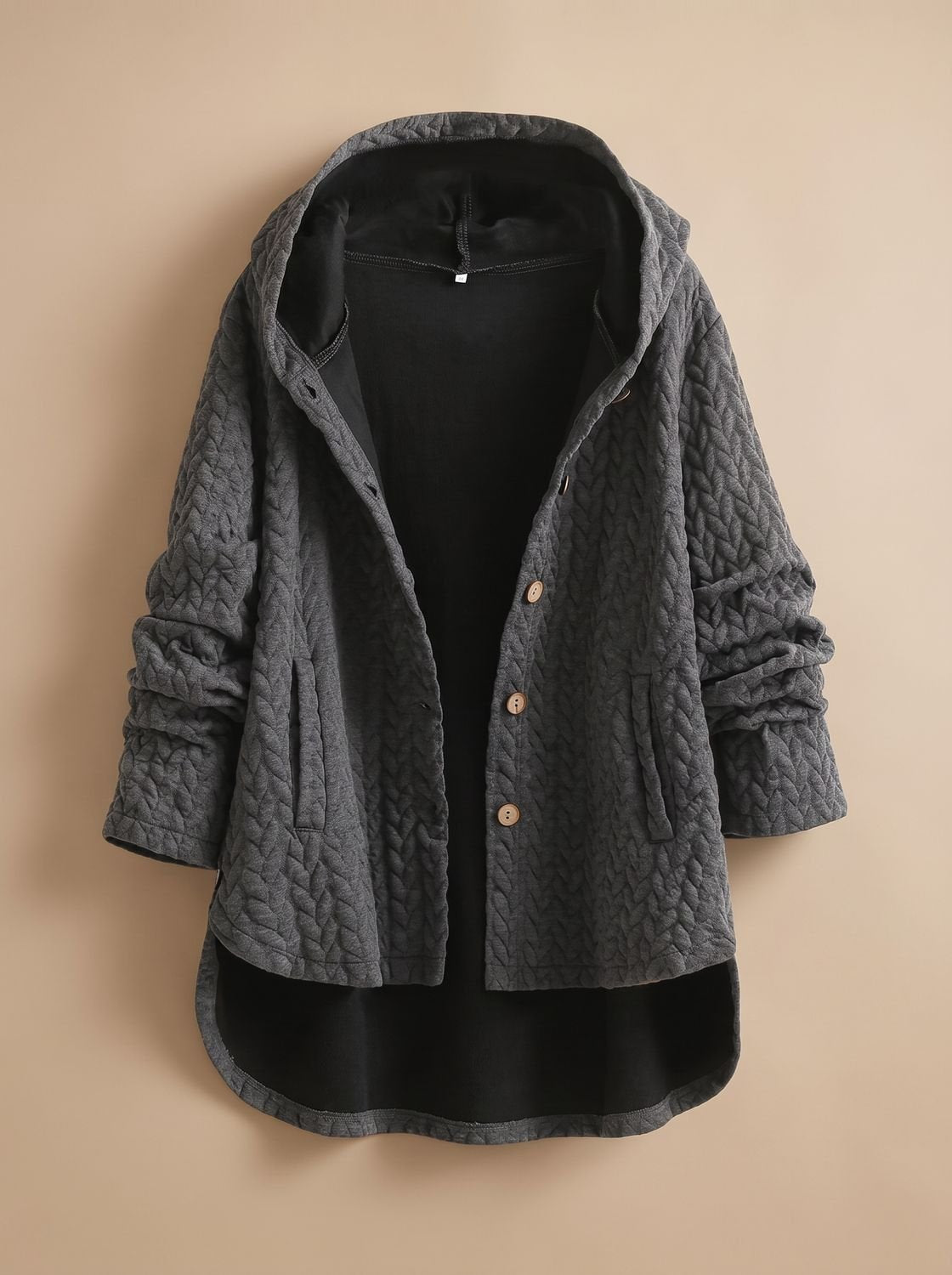 Olivia | Women's Quilted Hooded Button-Front Asymmetric Coat