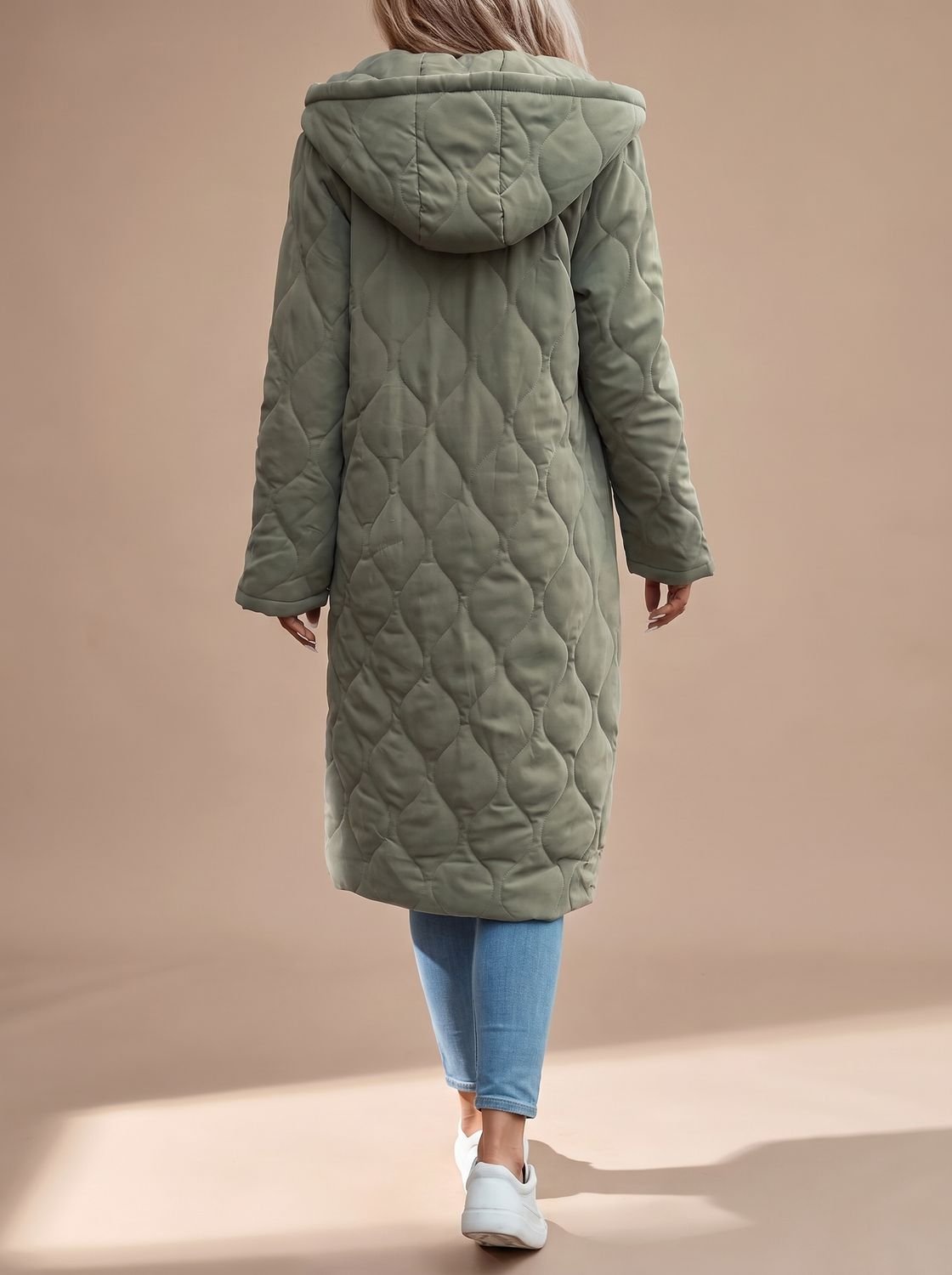 Madison | Women's Quilted Hooded Puffer Jacket Long Zip-Up Coat