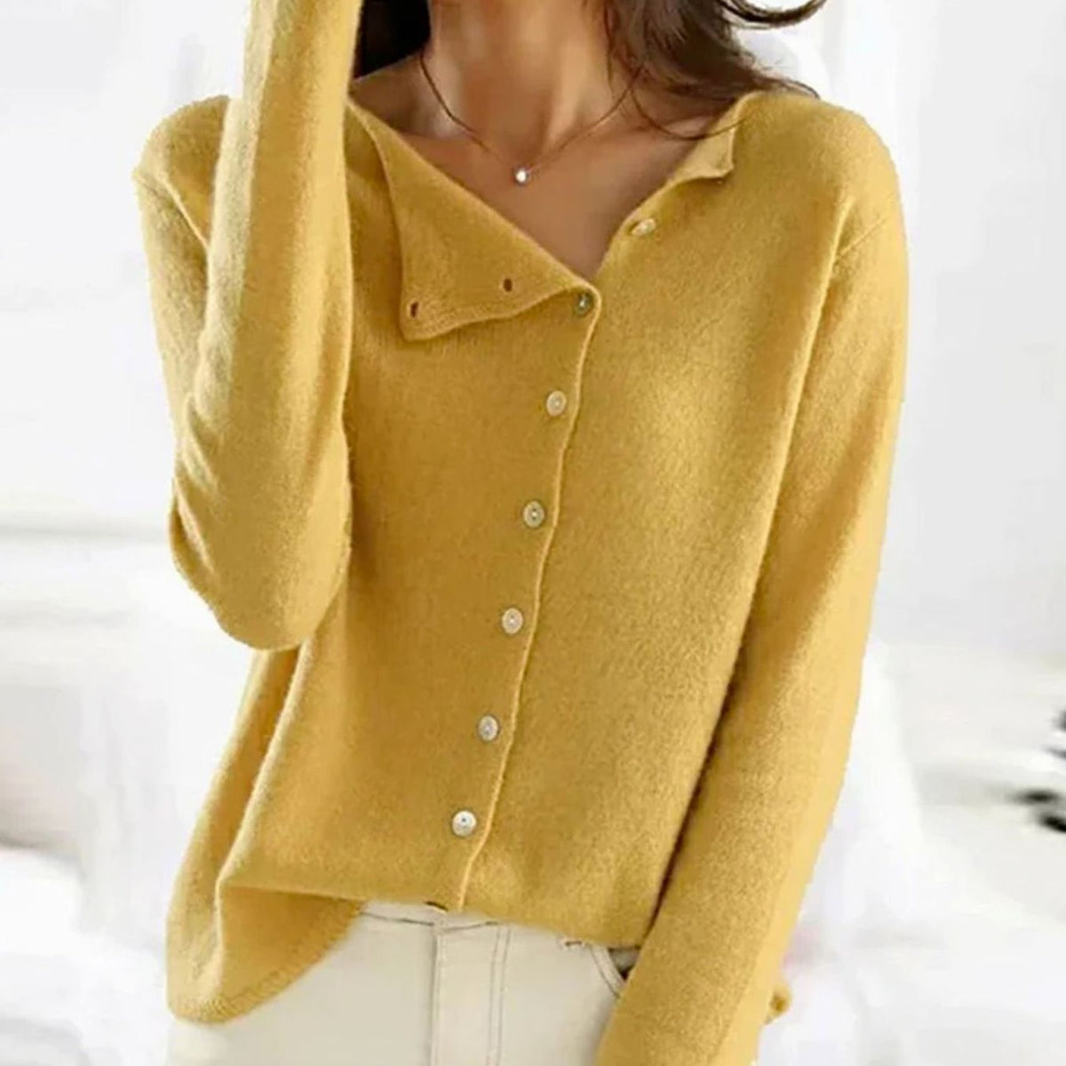 Women's Relaxed Fit Button Front Cardigan Knit Sweater