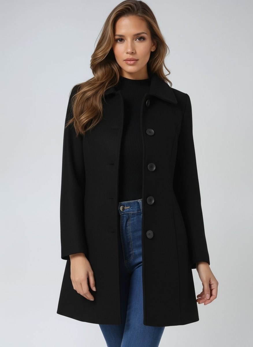 Women's Single-Breasted Structured Midi Trench Coat