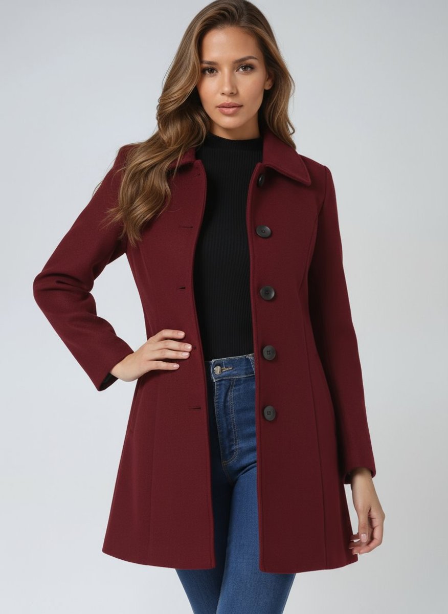 Women's Single-Breasted Structured Midi Trench Coat