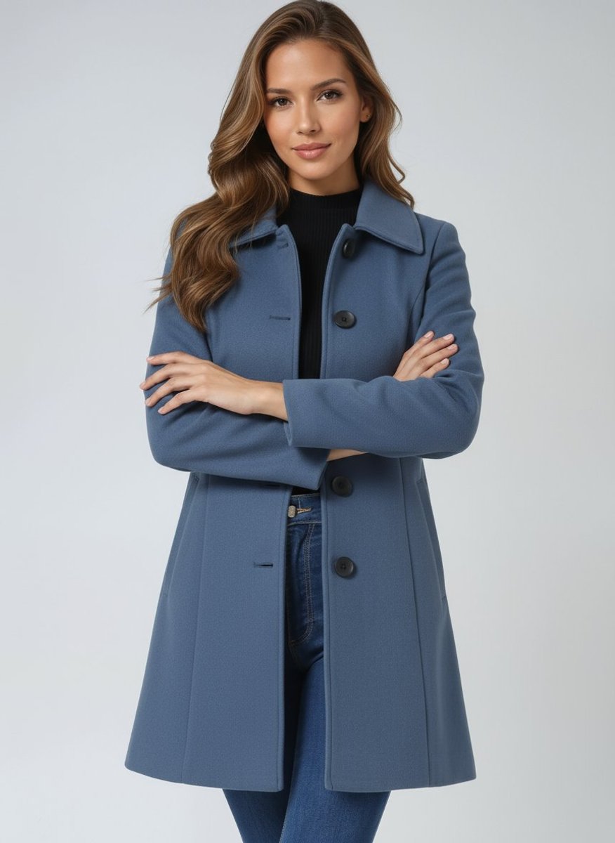 Women's Single-Breasted Structured Midi Trench Coat