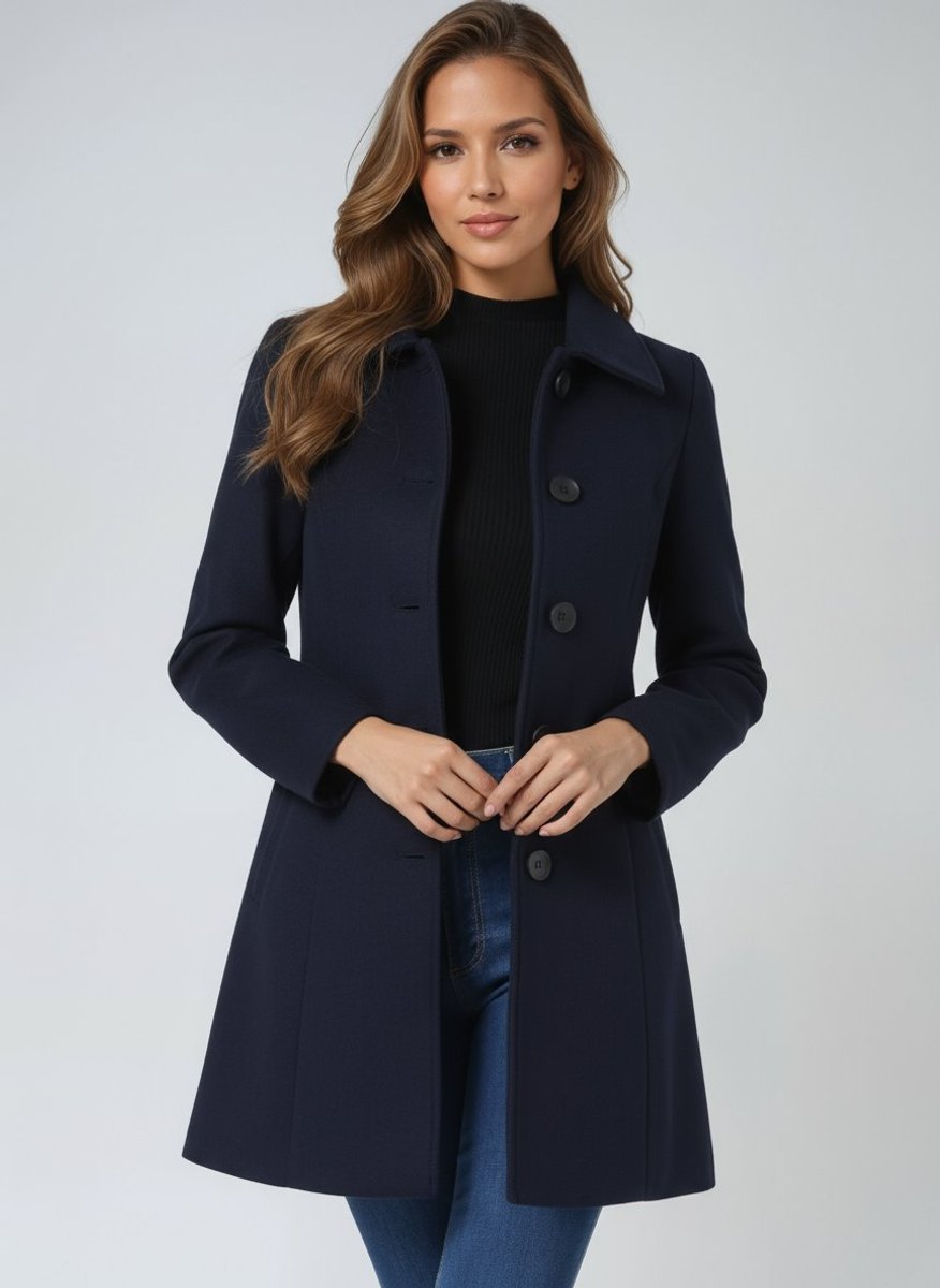Women's Single-Breasted Structured Midi Trench Coat