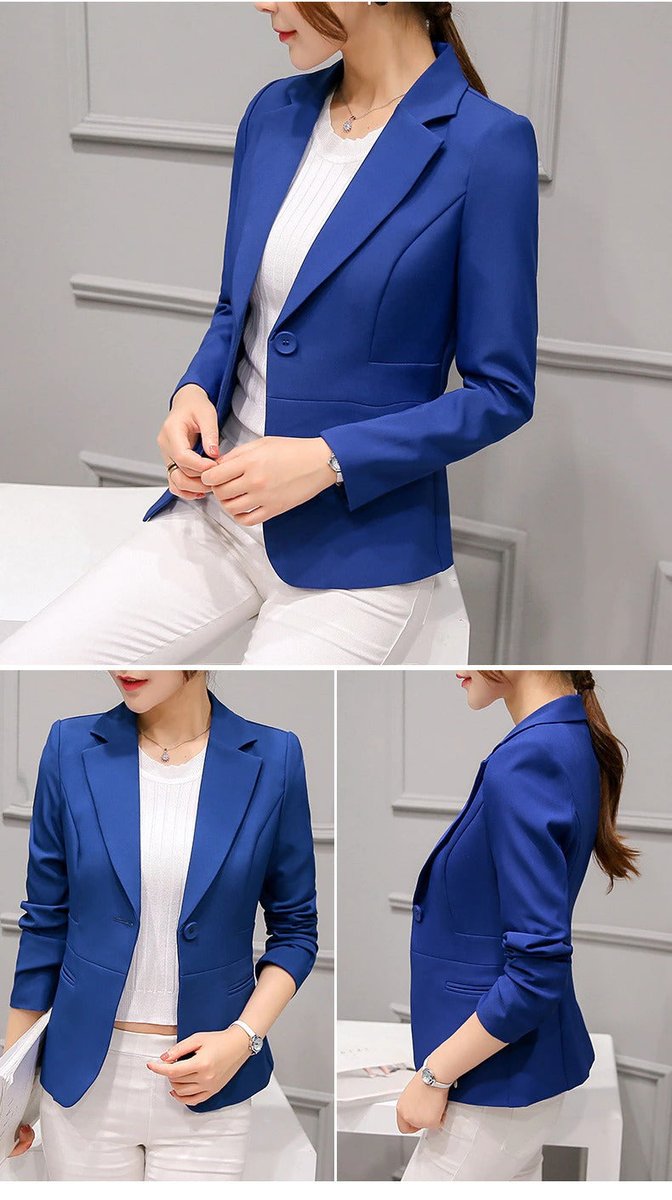Women's Slim-Fit Single-Button Notch-Collar Blazer