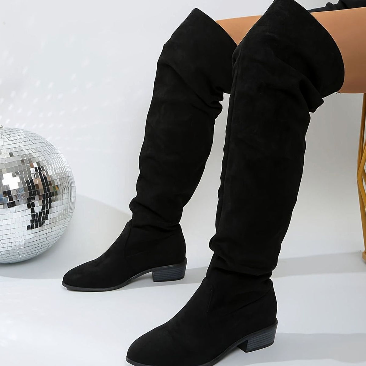 Scarlett | Women's Slouchy Over-the-Knee Suede Block-Heel Boots