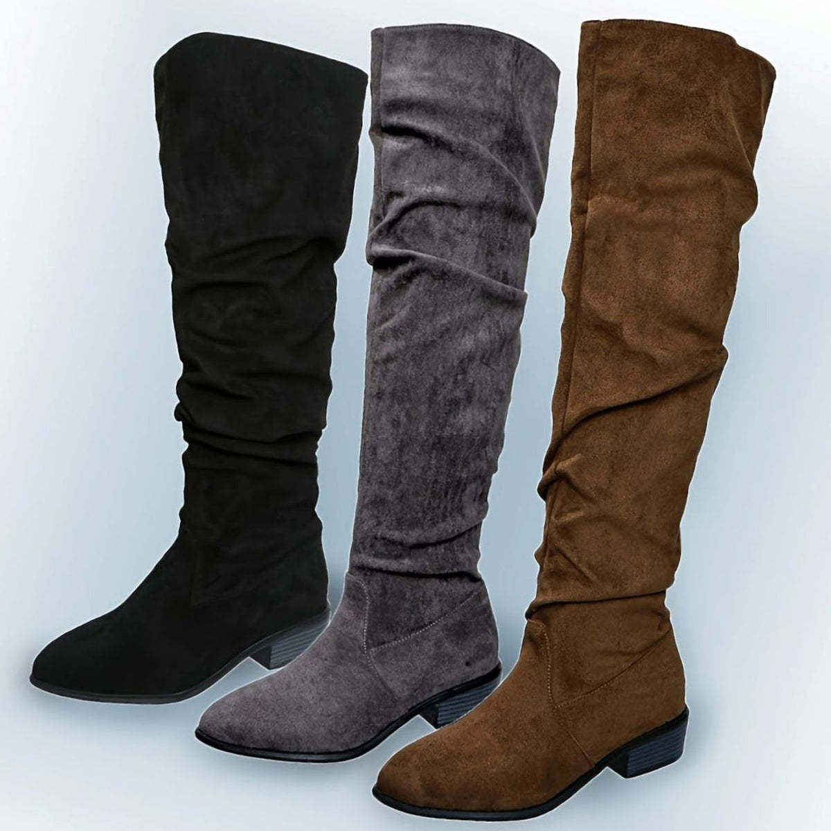Scarlett | Women's Slouchy Over-the-Knee Suede Block-Heel Boots