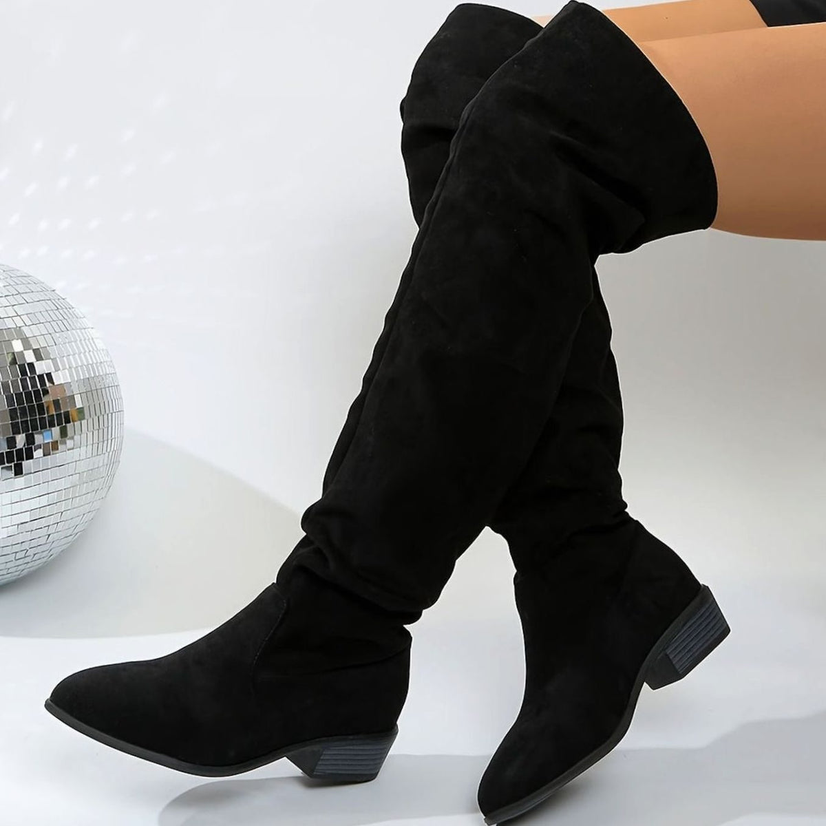 Scarlett | Women's Slouchy Over-the-Knee Suede Block-Heel Boots