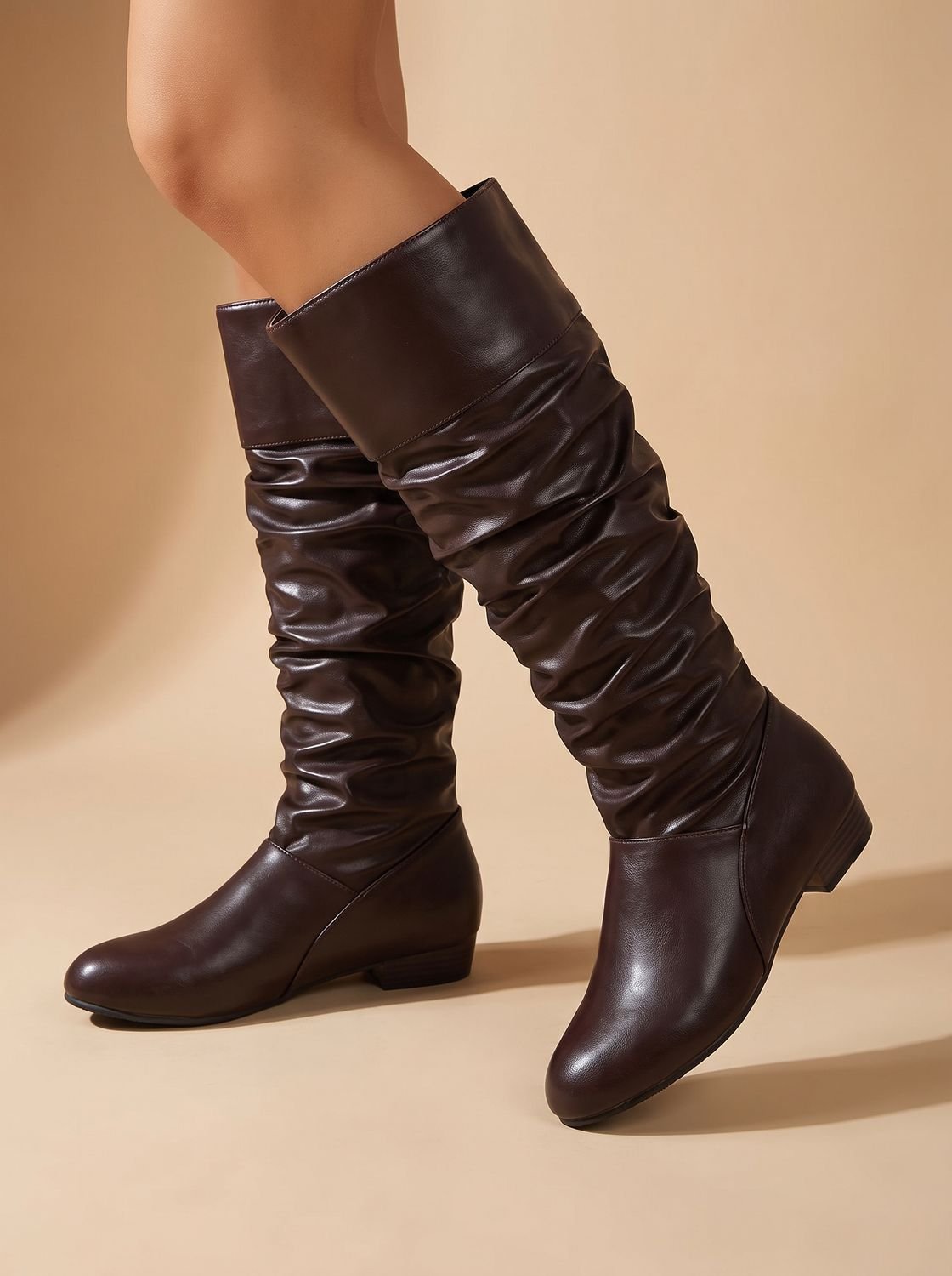 Aria | Women's Slouchy Pointed-Toe Pull-On Knee High Boots
