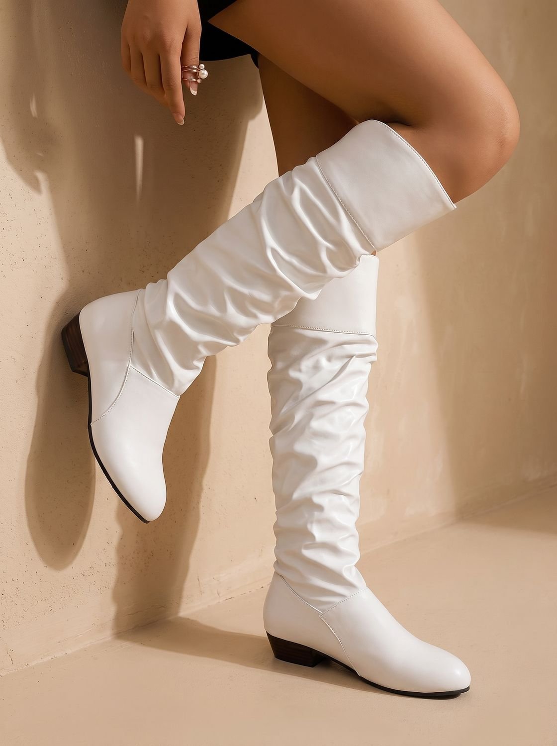 Aria | Women's Slouchy Pointed-Toe Pull-On Knee High Boots