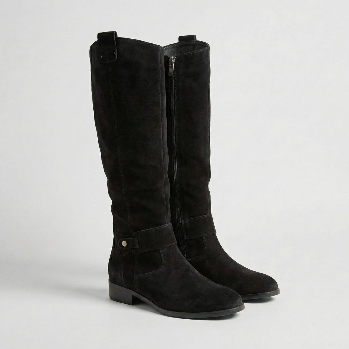 Scarlett | Women's Slouchy Suede-Look Knee High Boots Low Heel