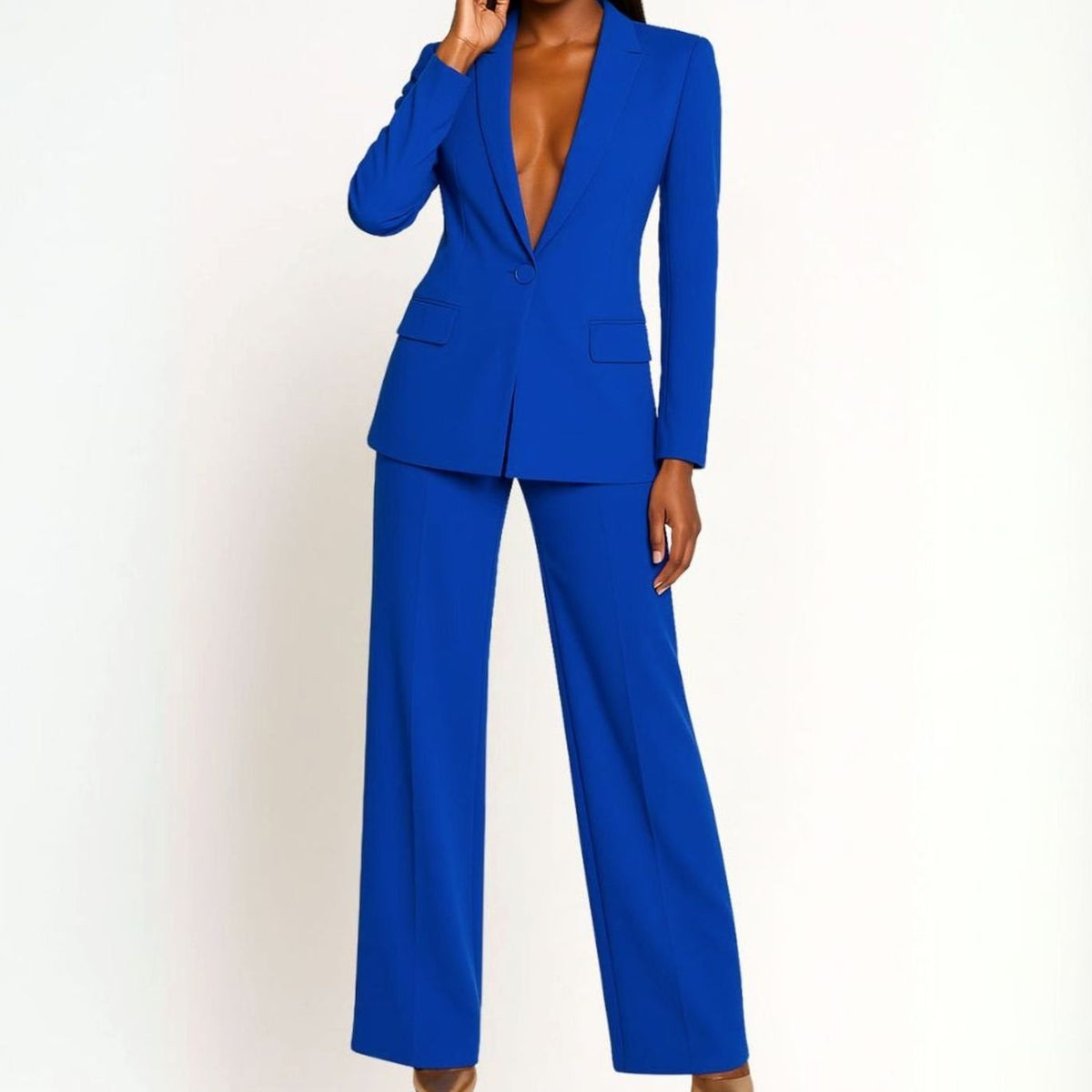 Women's Tailored Wide-Leg Blazer Suit Set