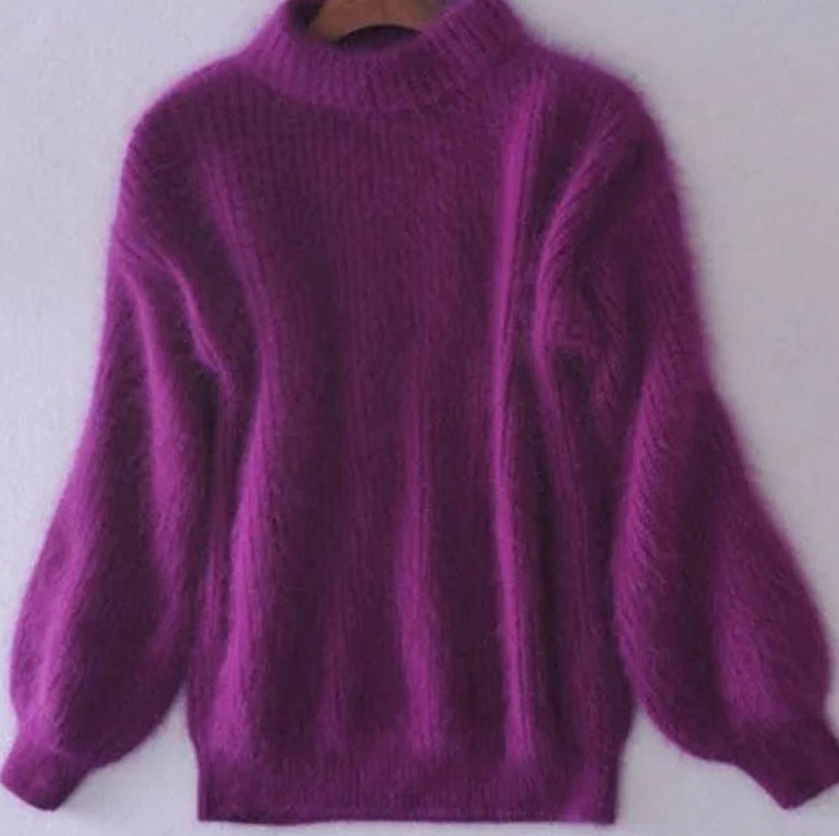 Women's Turtleneck Angora Loose-Fit Pullover Knit Sweater